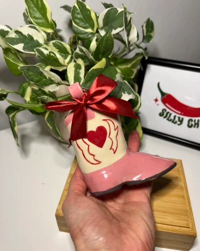 Cowboy Boot Vase