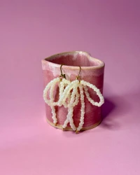 Beaded Bow Earrings - view 1