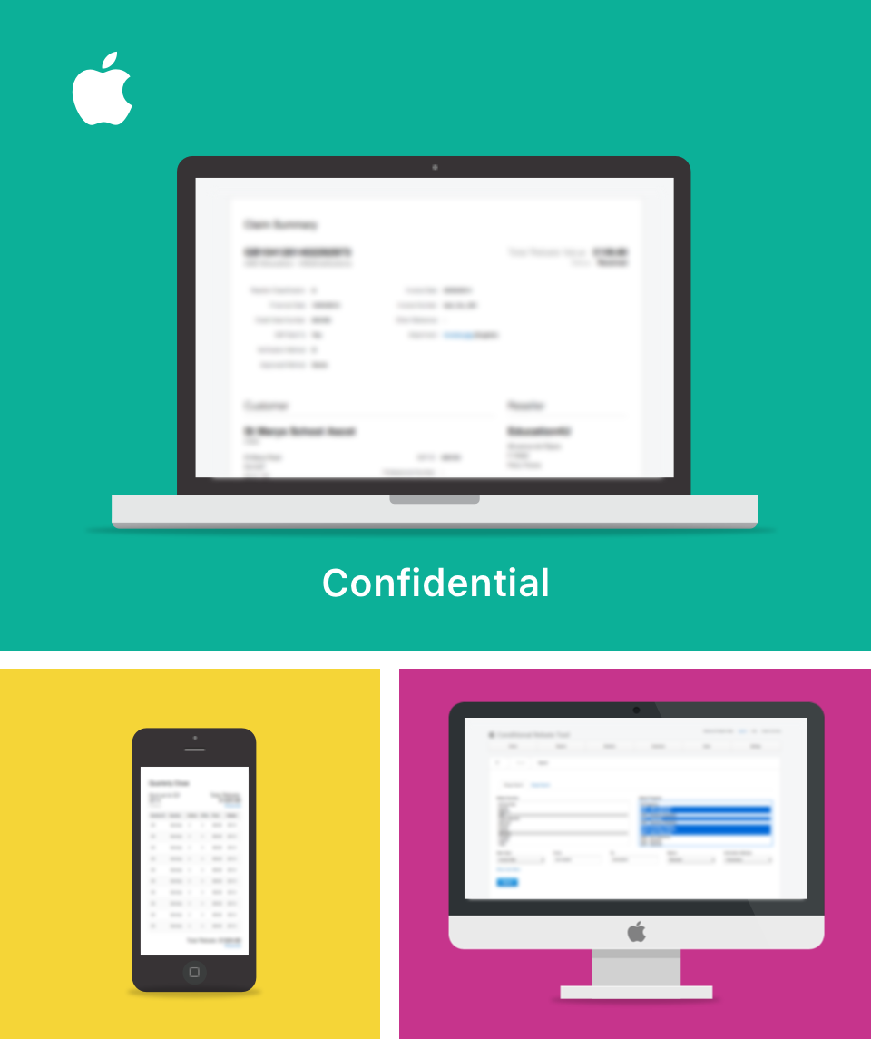 Classified mockups for Apple Financial software design and development project