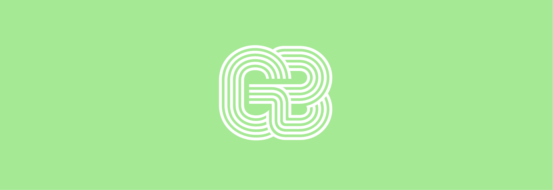 GoodBeams line logo in white on a neon green backdrop