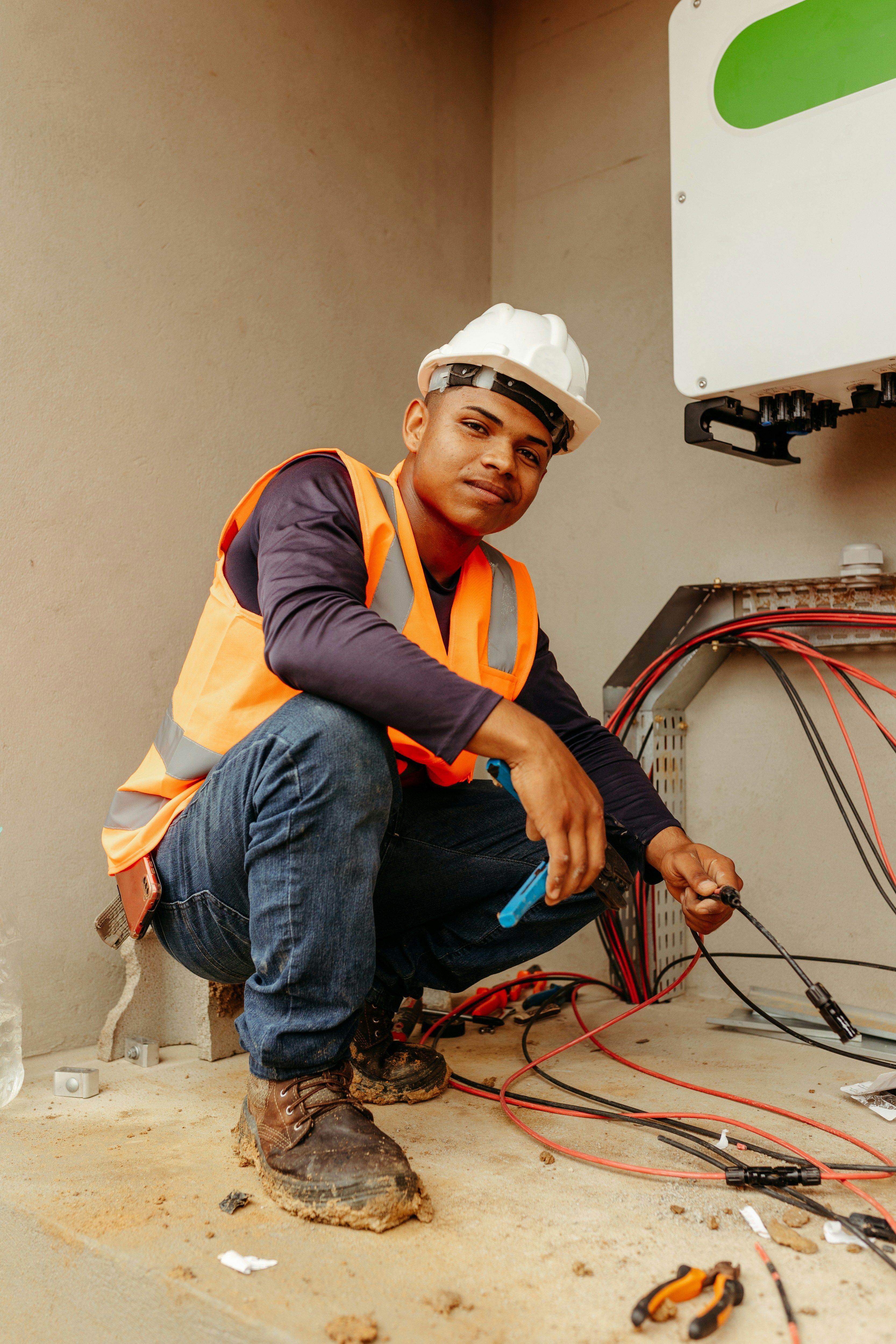 Energy and utility workers at an infrastructure project site