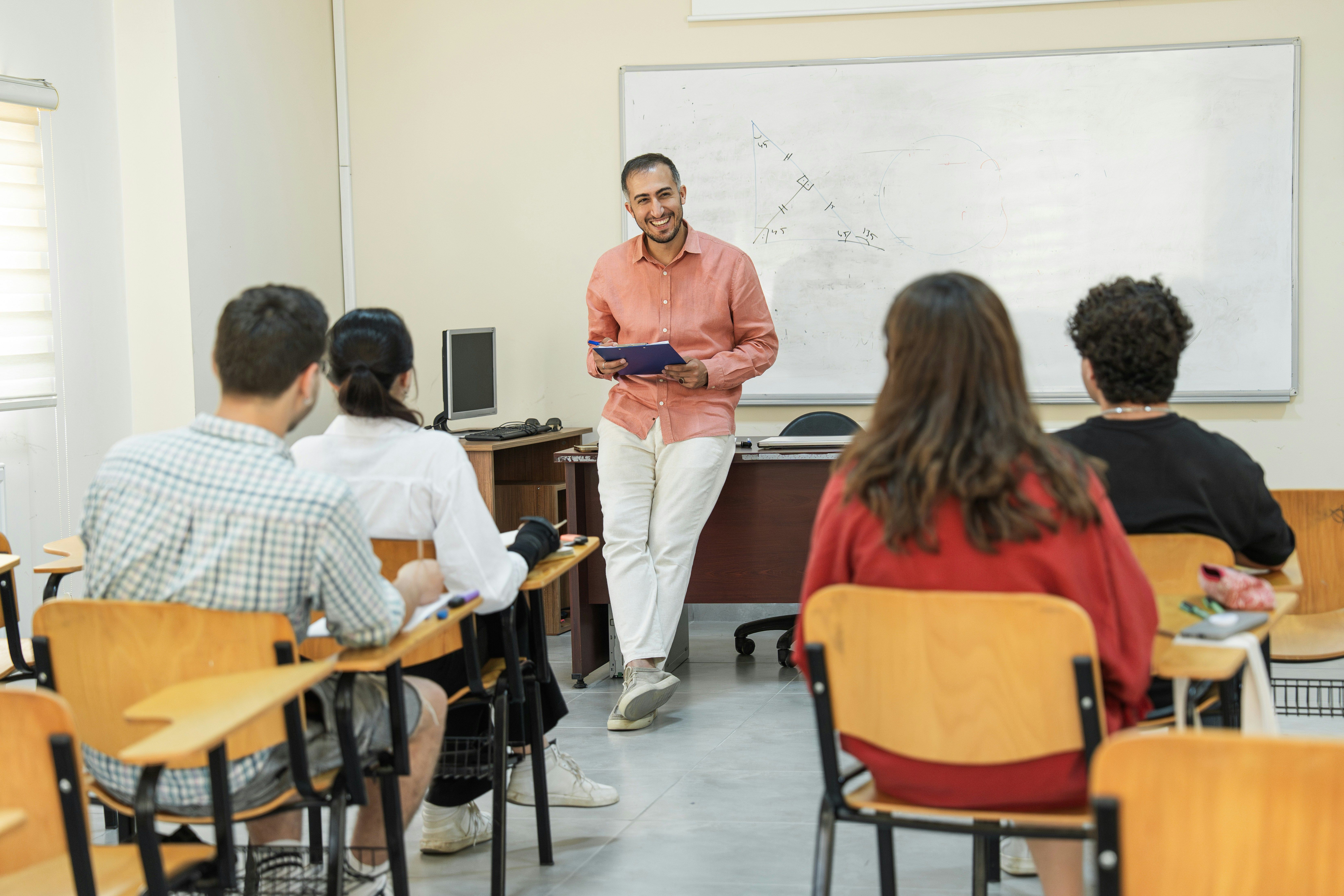 Professor and students in classroom