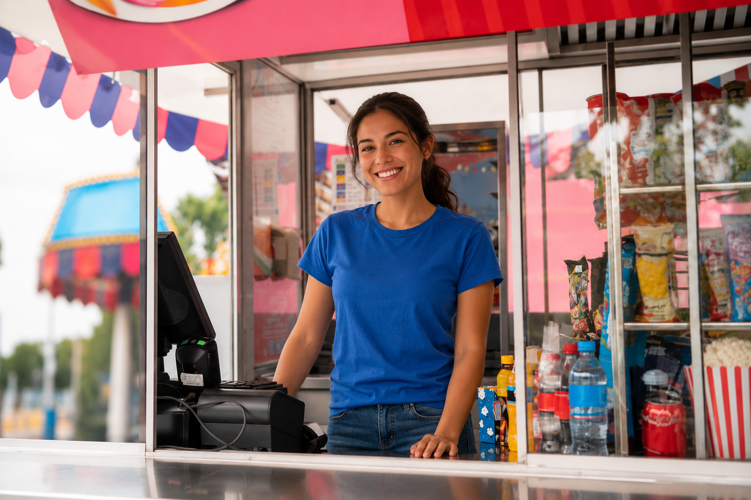 Amusement park worker