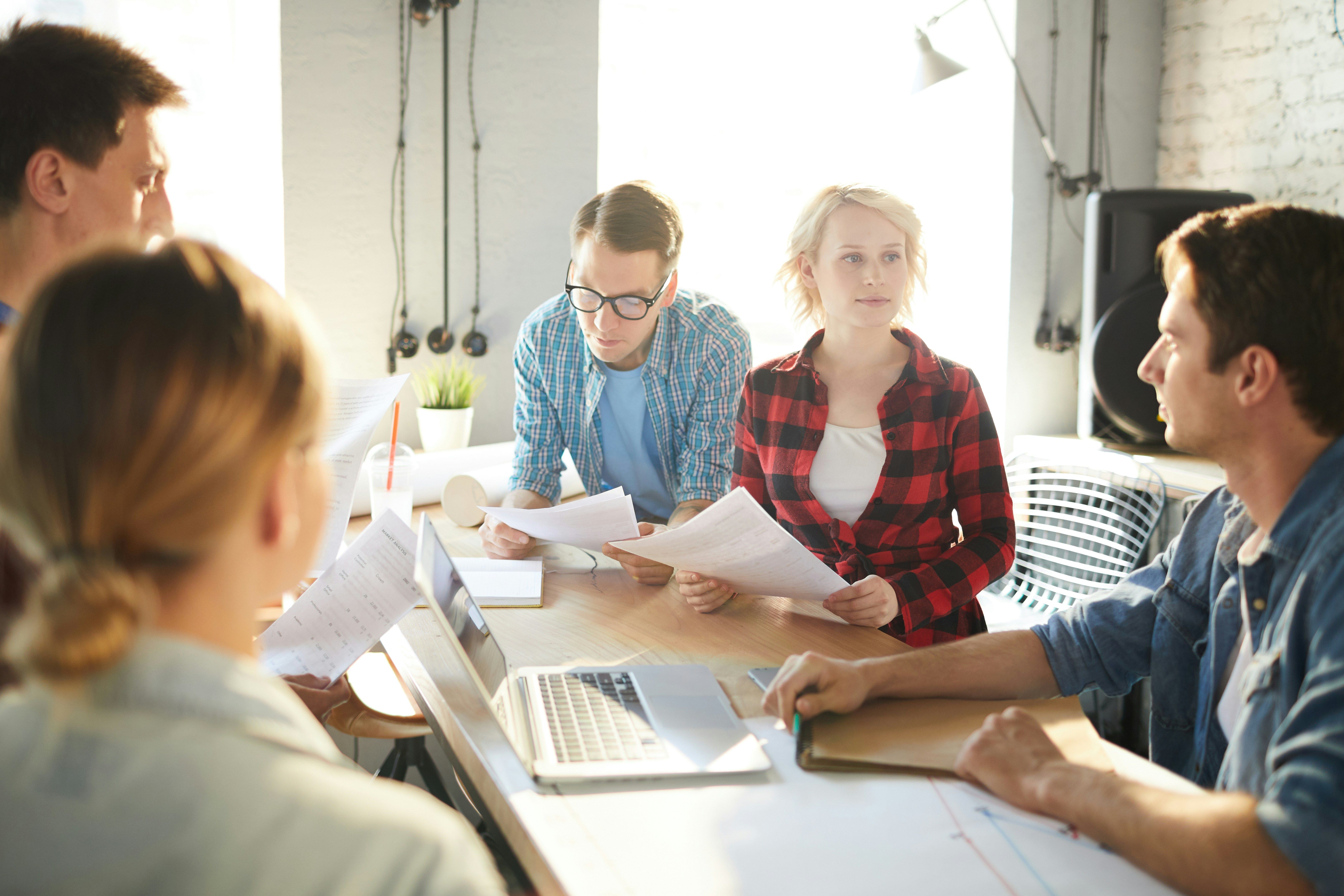Team at a conference table