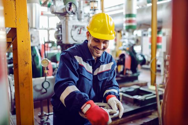 Ship building employee
