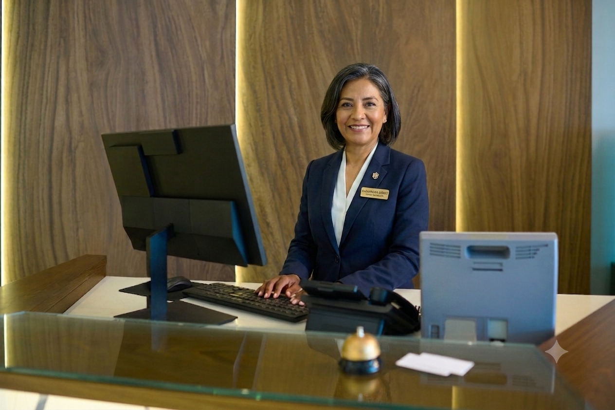 Hotel Manager at Front Desk