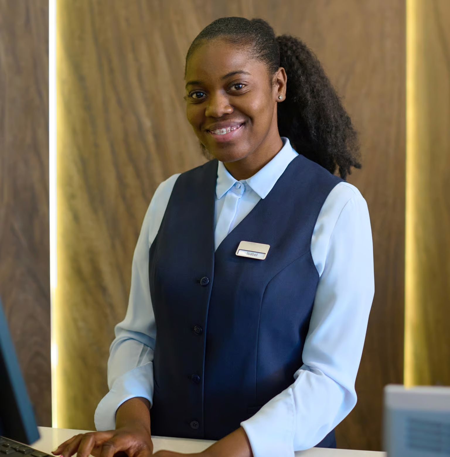 Hospitality front desk worker