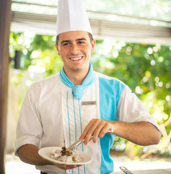 Hospitality chef preparing food