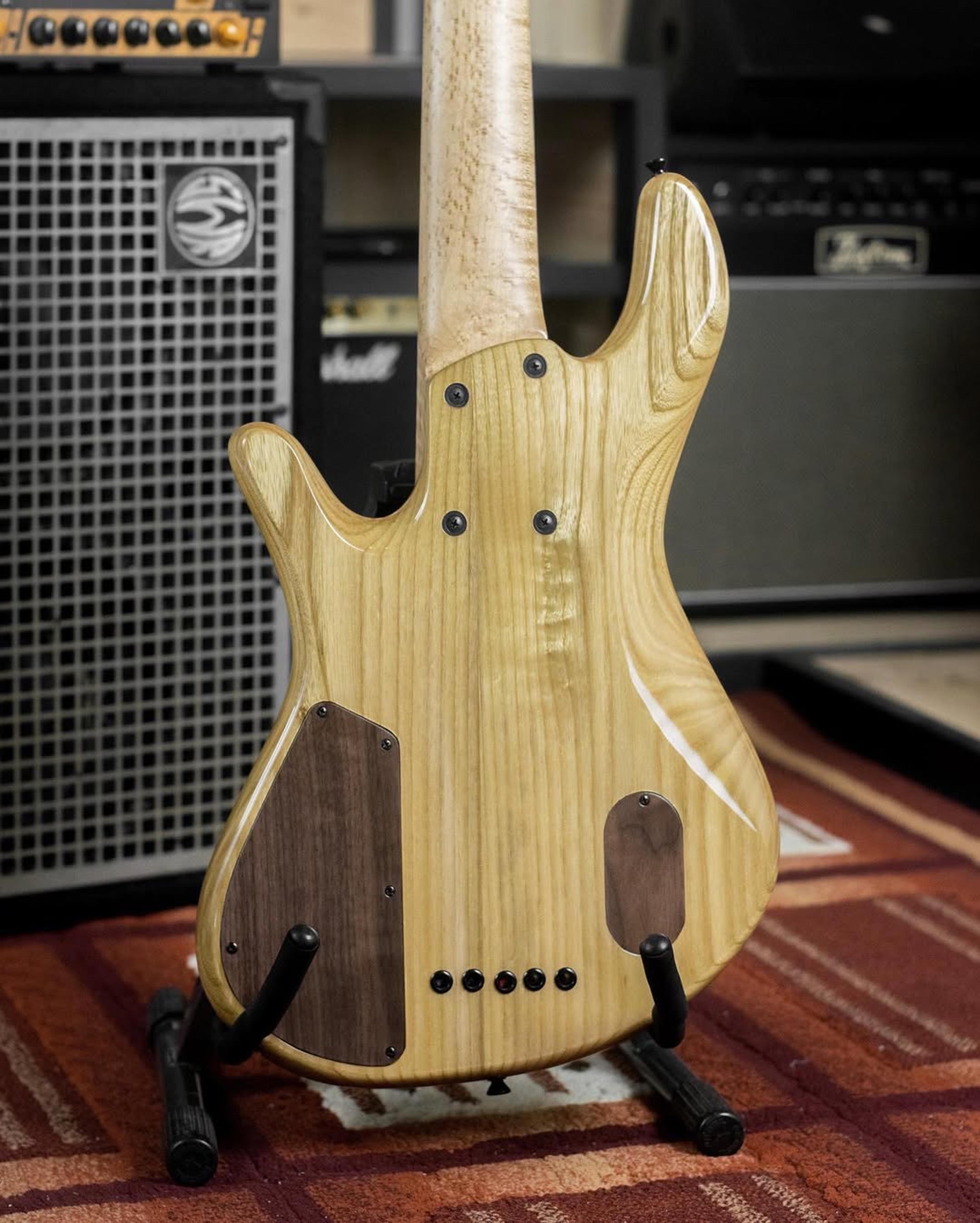 Back body view of the ODIENG Series Corvette 5 string bass