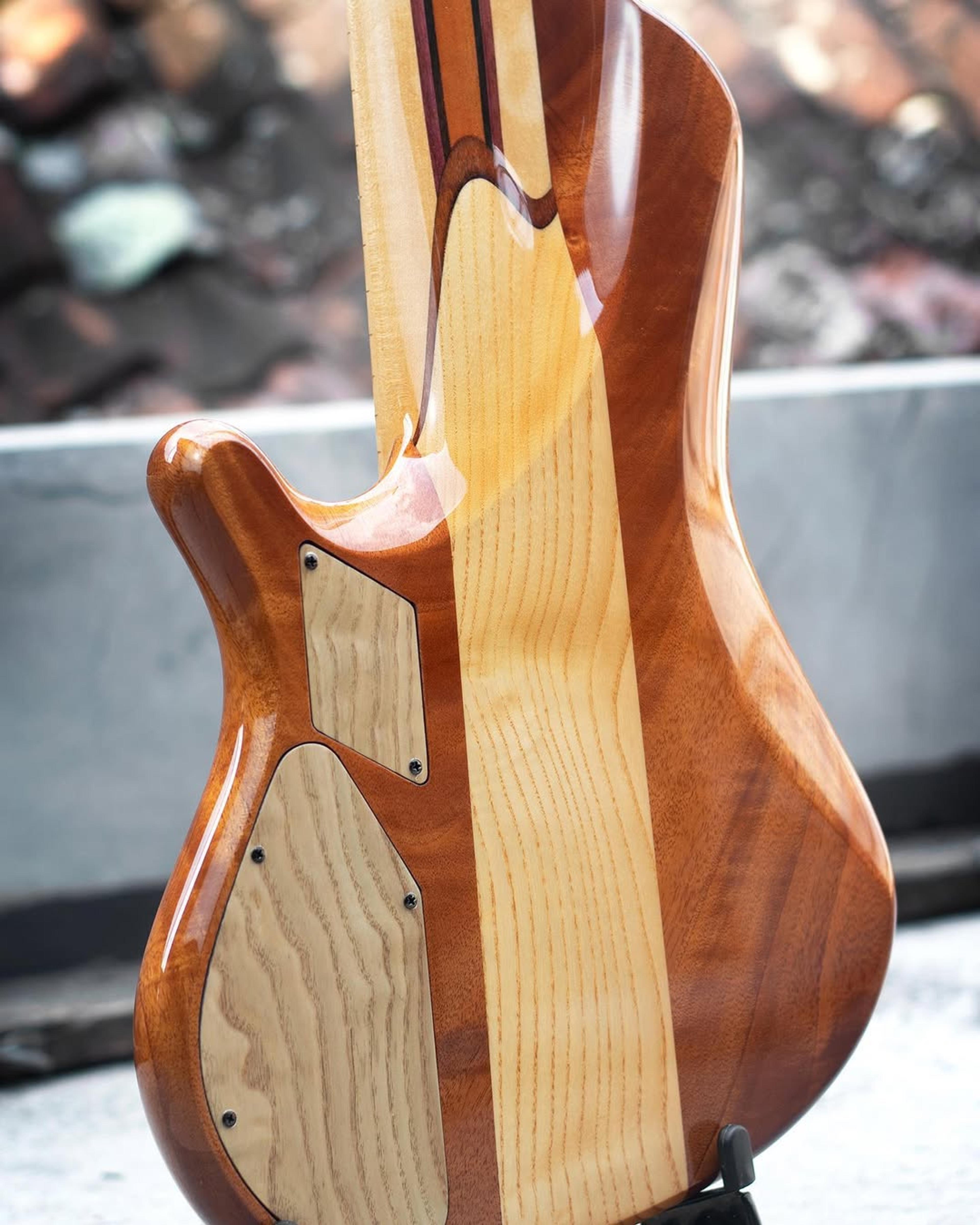 Back detail view of the ODIENG Nebula 5 string bass