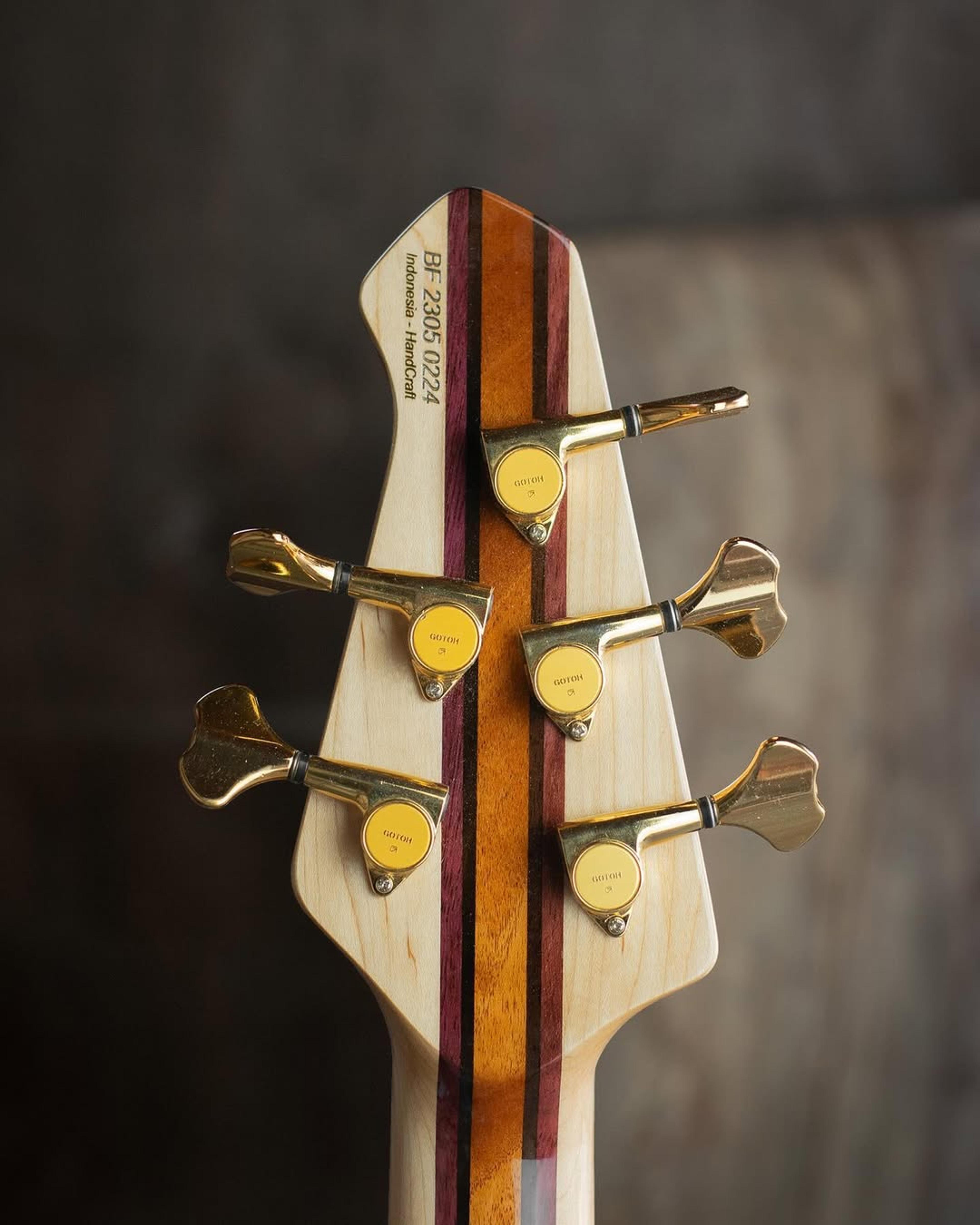 Back Headstock view of the ODIENG Nebula 5 string bass