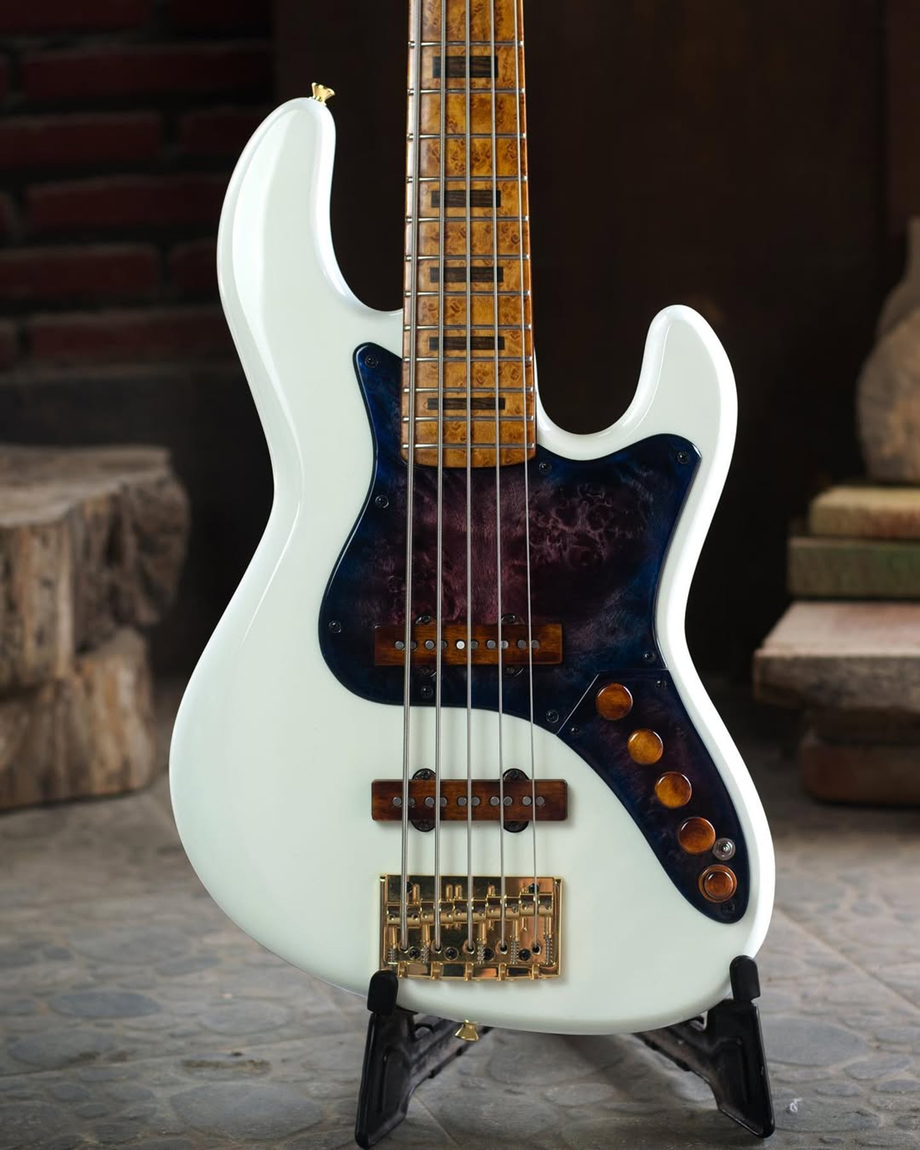 Front body view of the ODIENG KJ 5 string bass