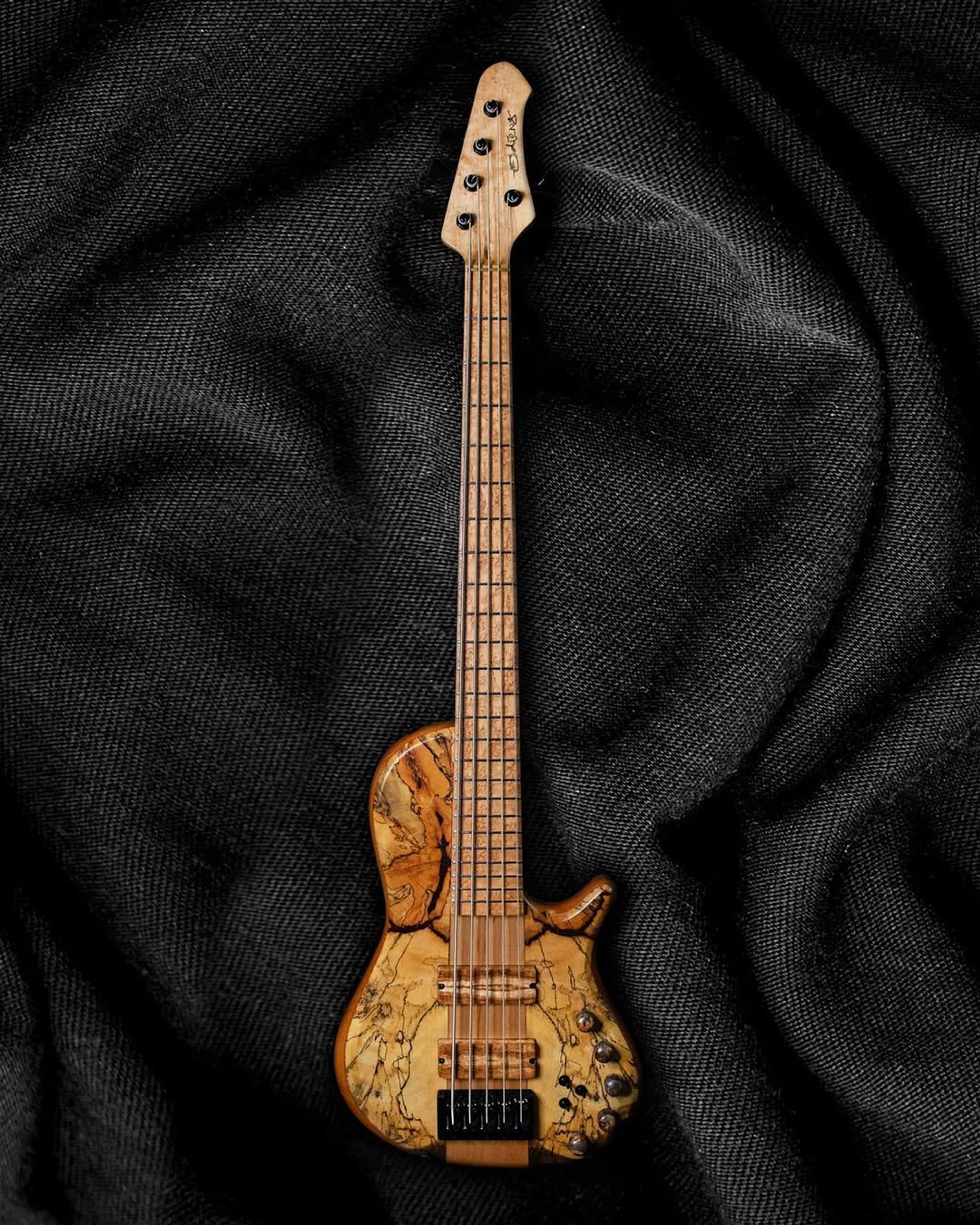 Full front view of the ODIENG Nebula 5 string bass