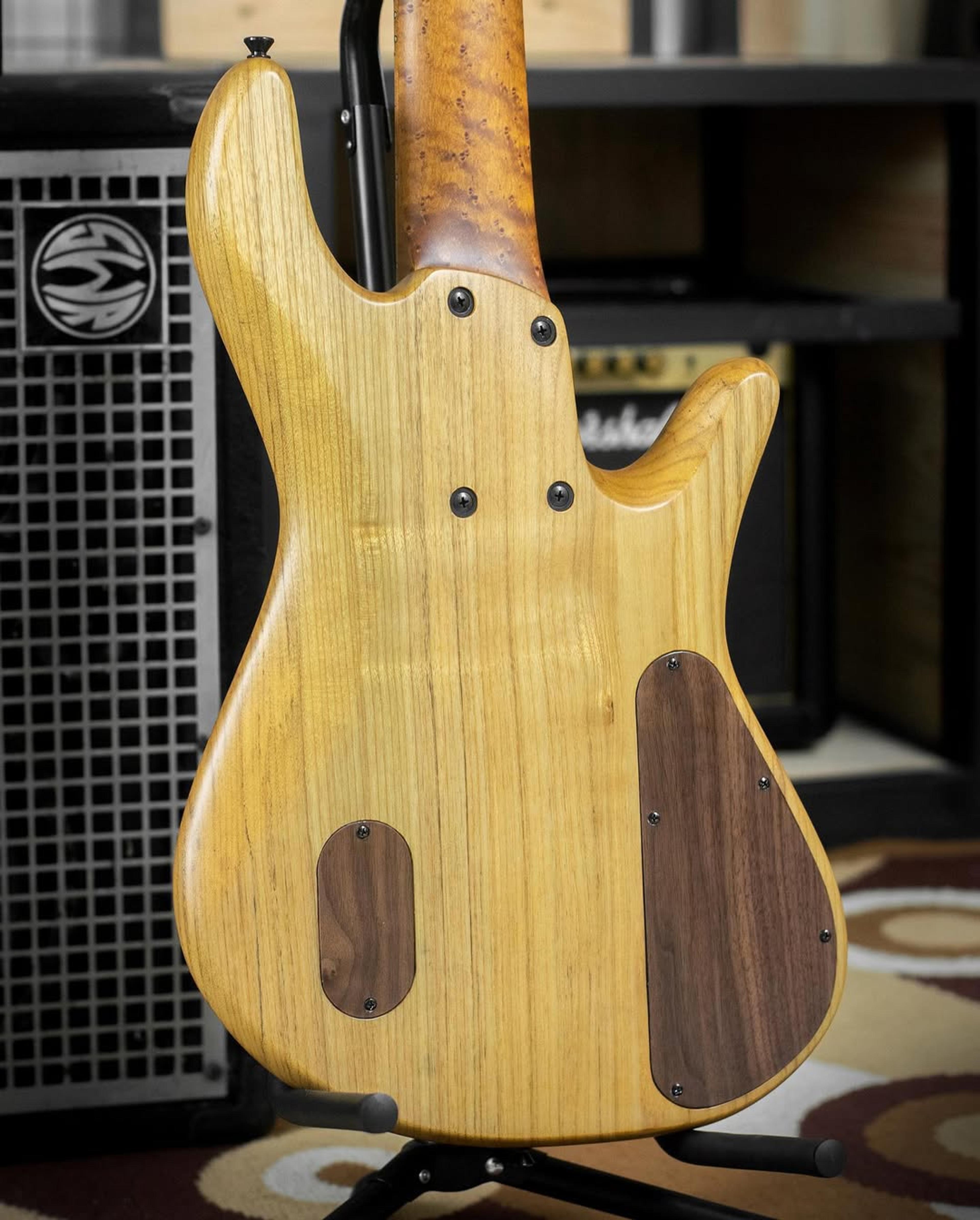 Back body view of the ODIENG Series Corvette 5 string bass