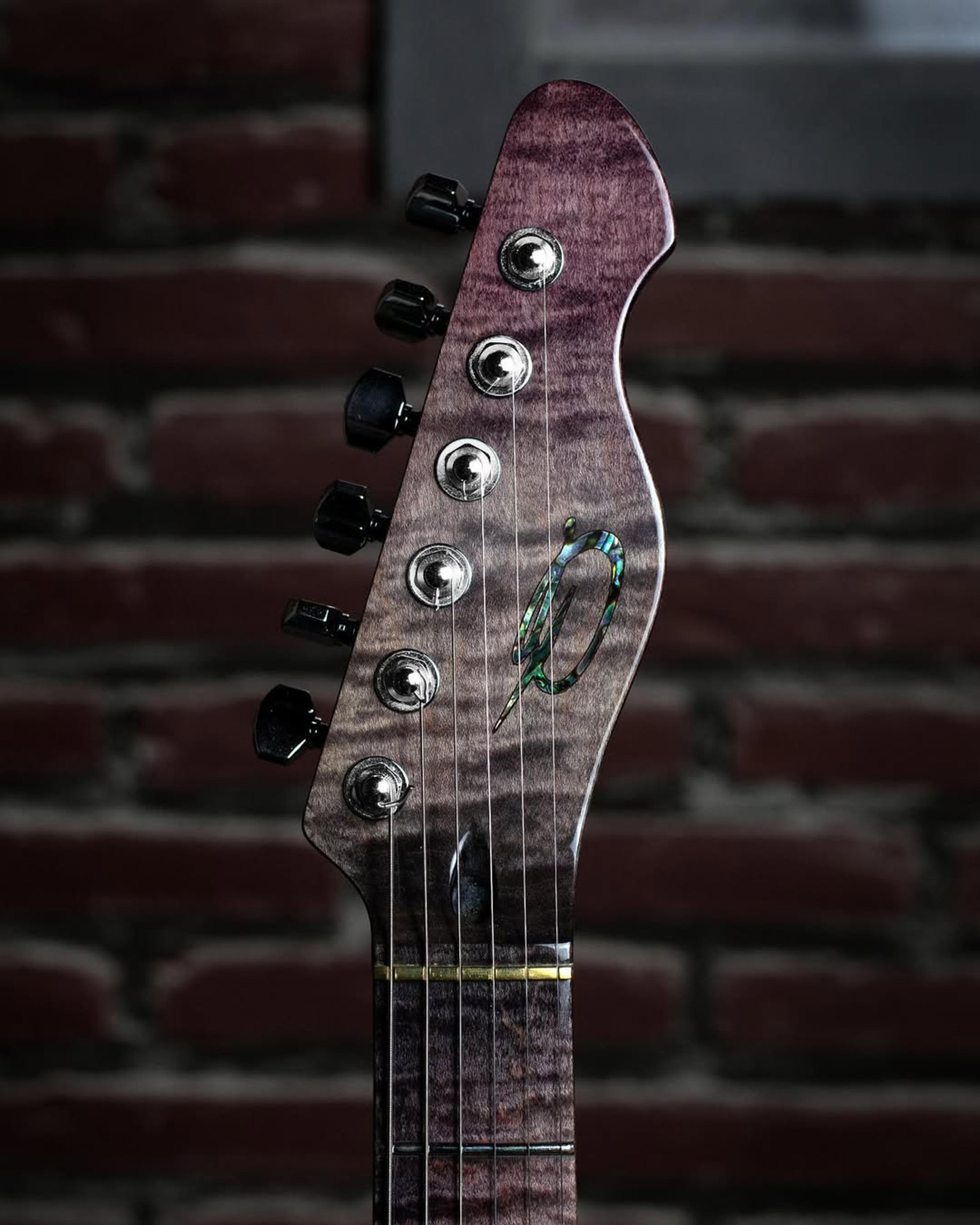 Front Headstock view of the  ODIENG Parama Guitar 6 string Guitar