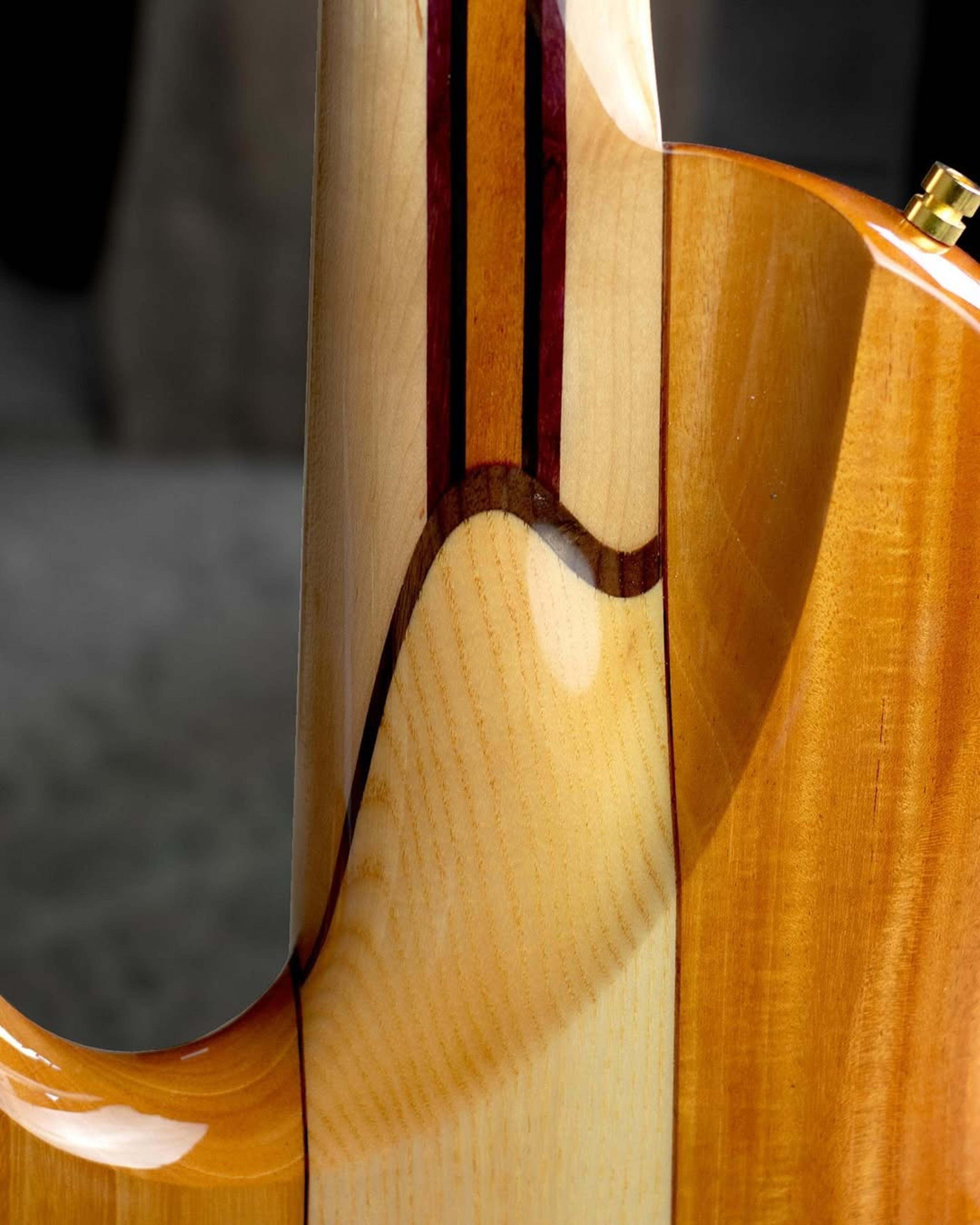 Back detail view of the ODIENG Nebula 5 string bass