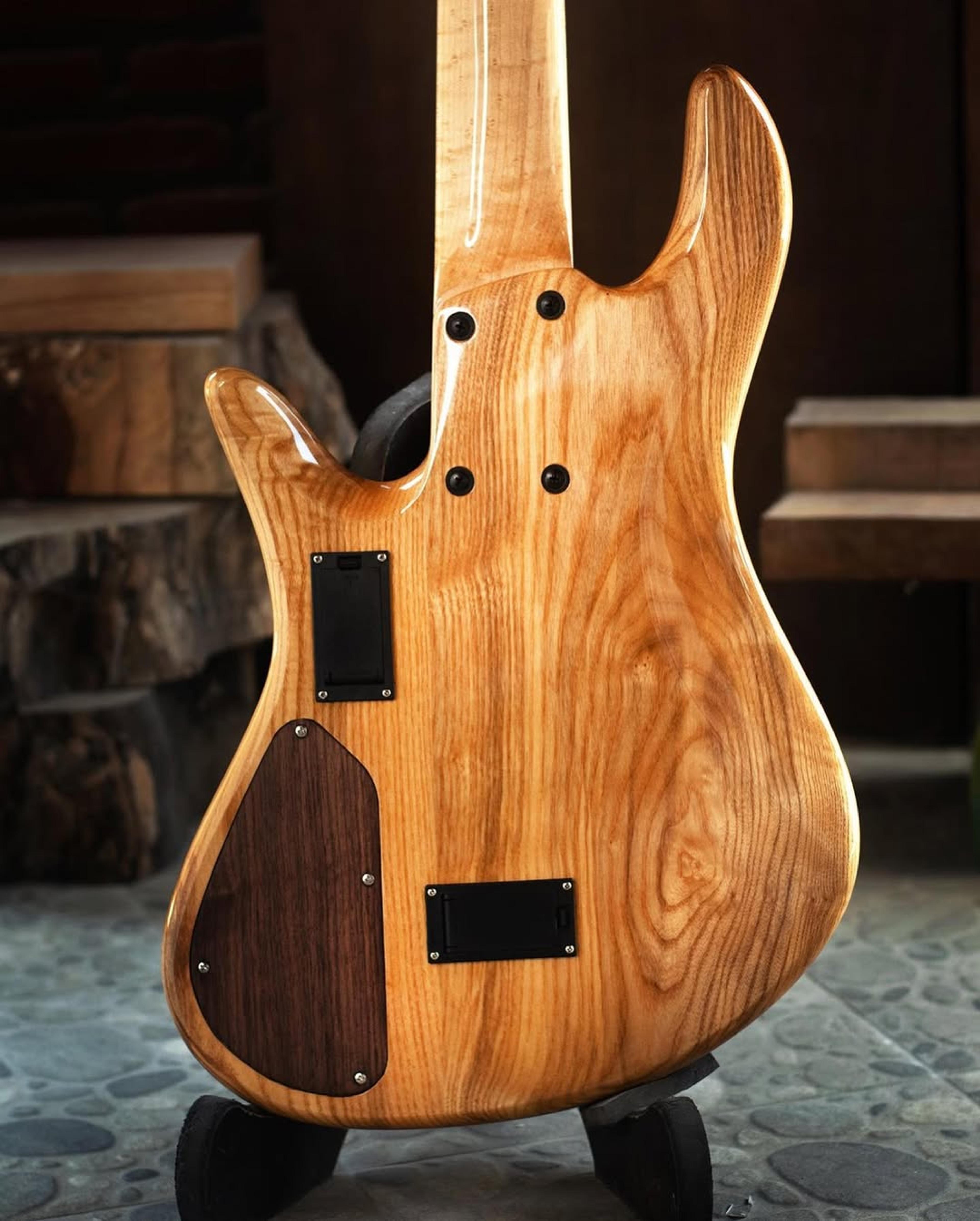 Back body view of the ODIENG Series Corvette 5 string bass