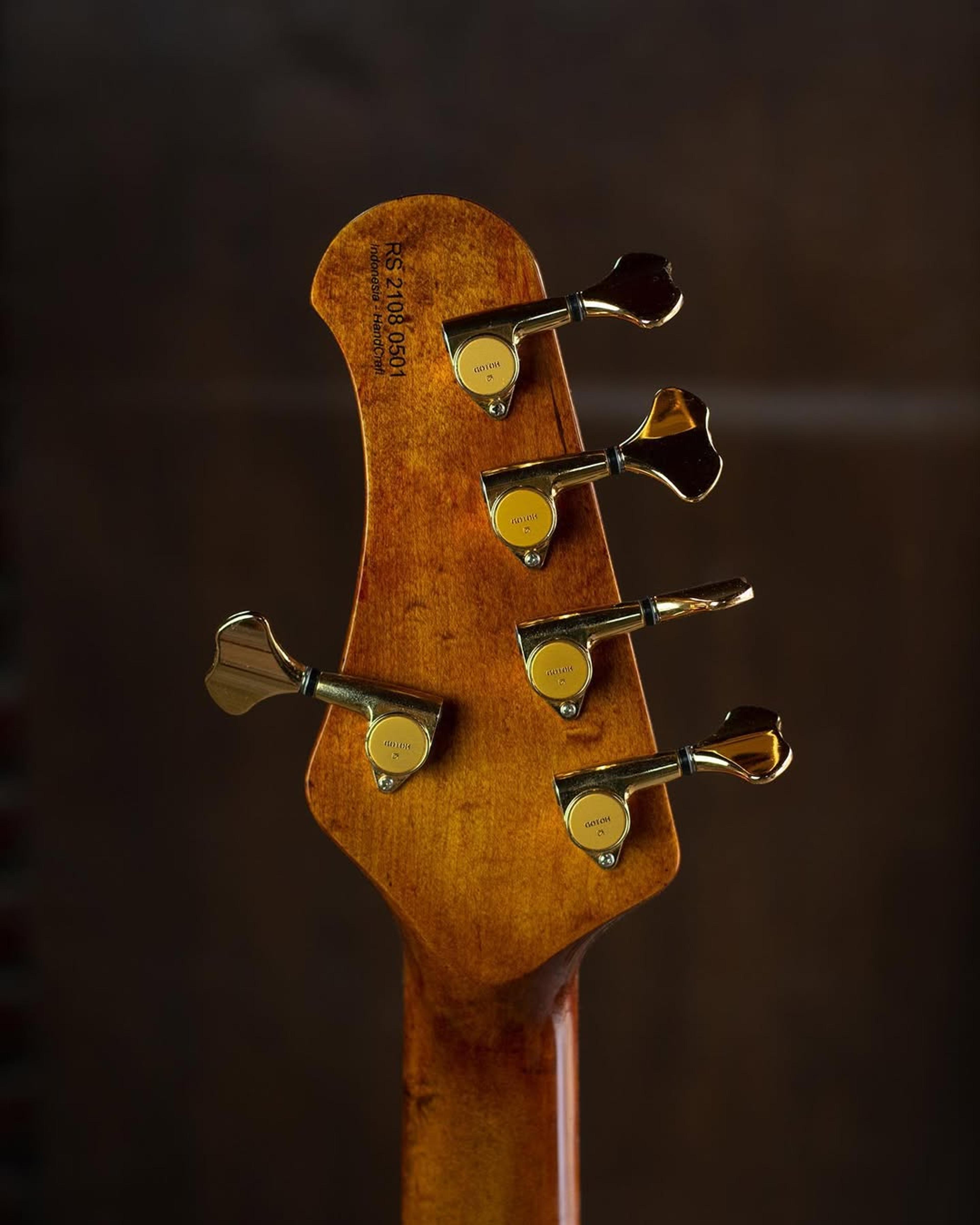 Back Headstock view of the ODIENG KJ 5 string bass