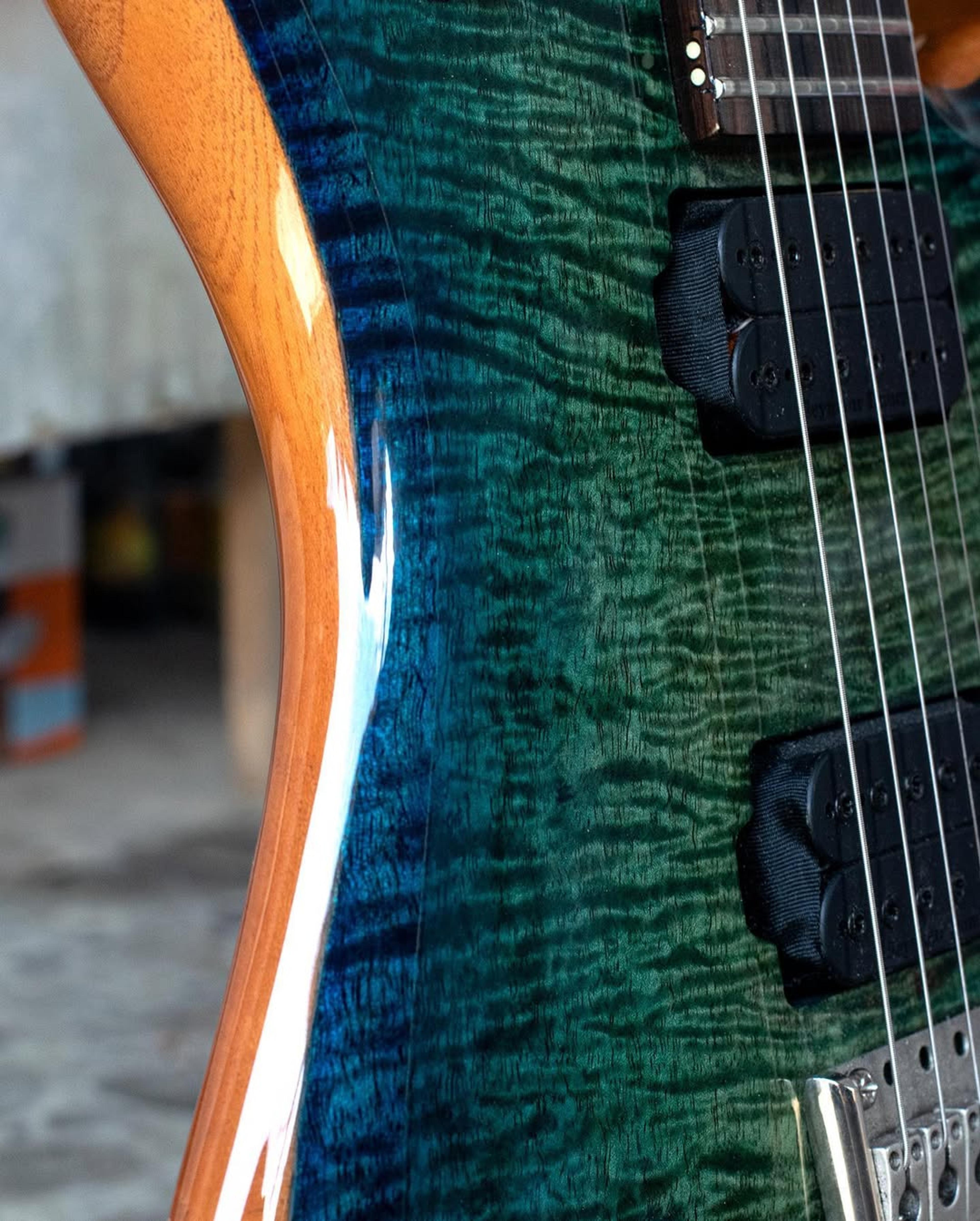 Front detail view of the ODIENG Neptune 6 string Guitar