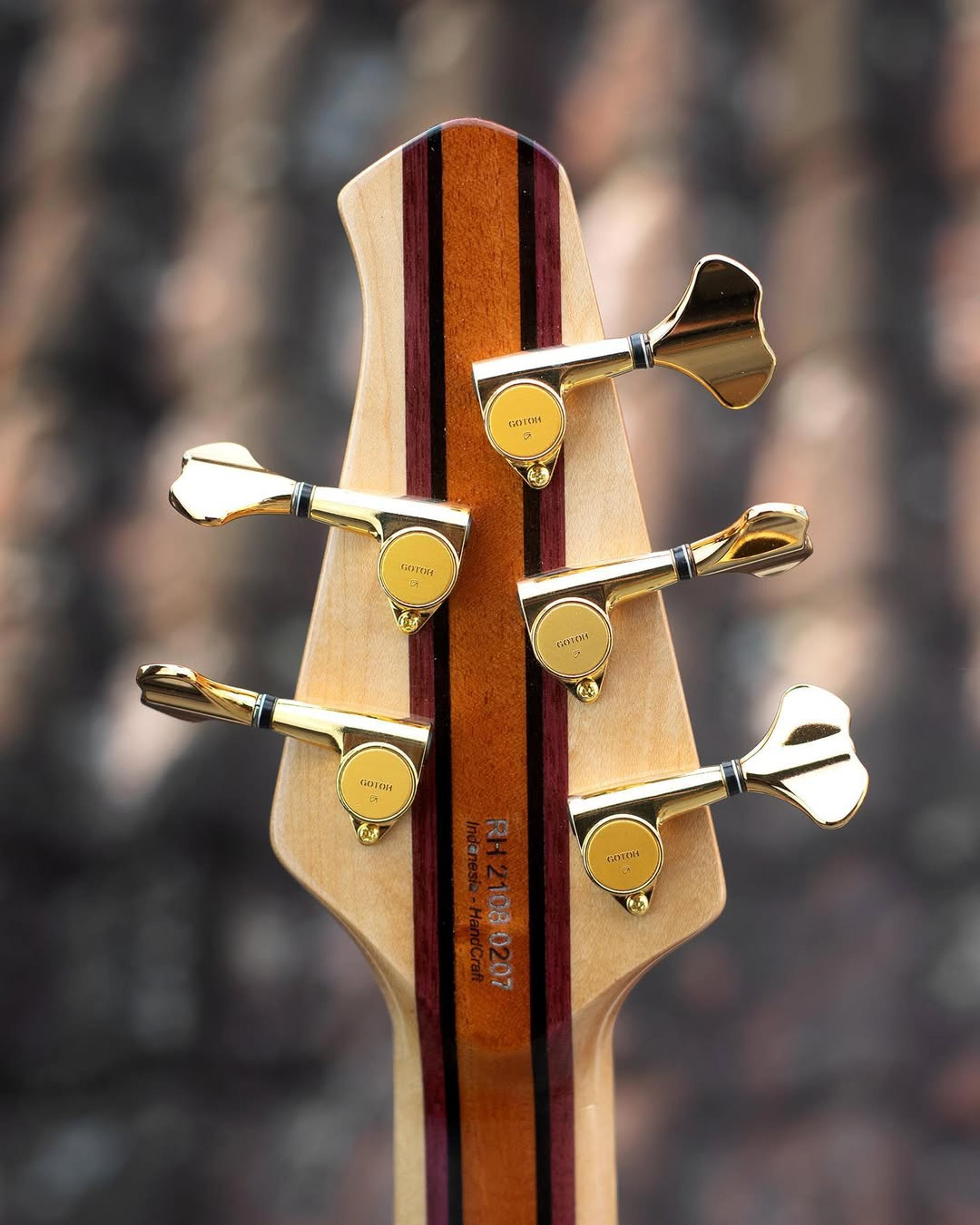 Back Headstock view of the ODIENG Nebula 5 string bass