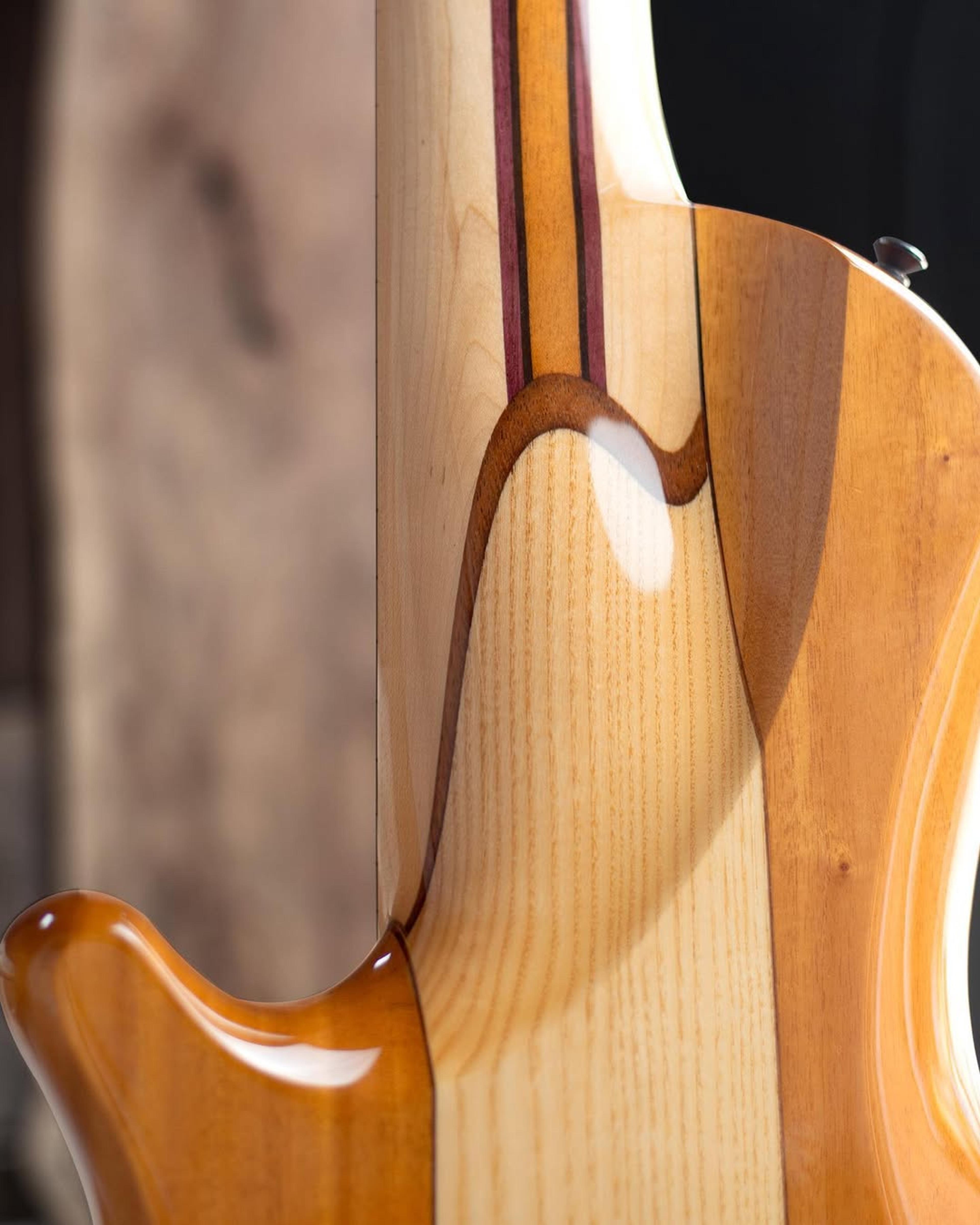 Back detail view of the ODIENG Nebula Headless 6 string bass