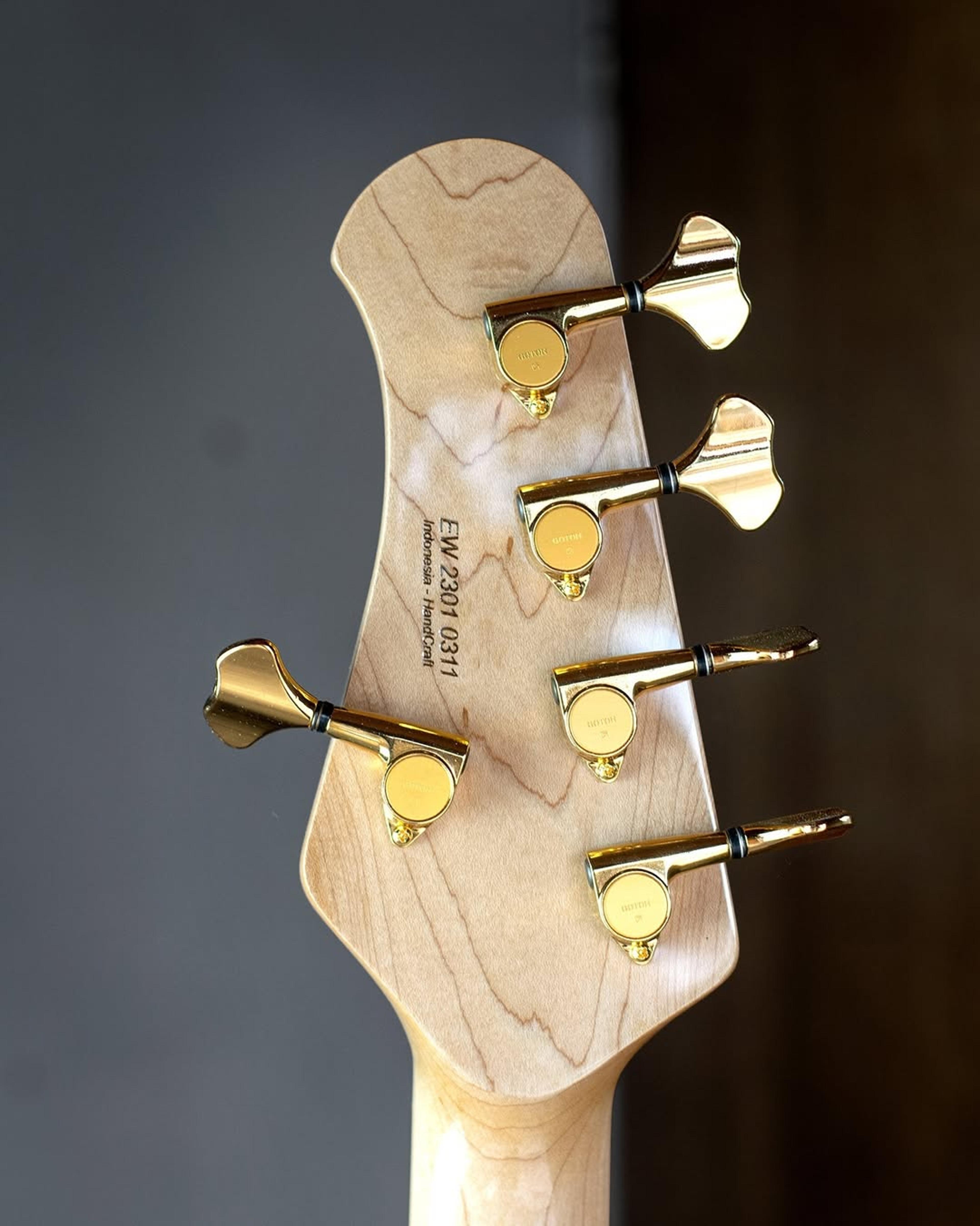 Back Headstock view of the ODIENG Viper 5 string bass