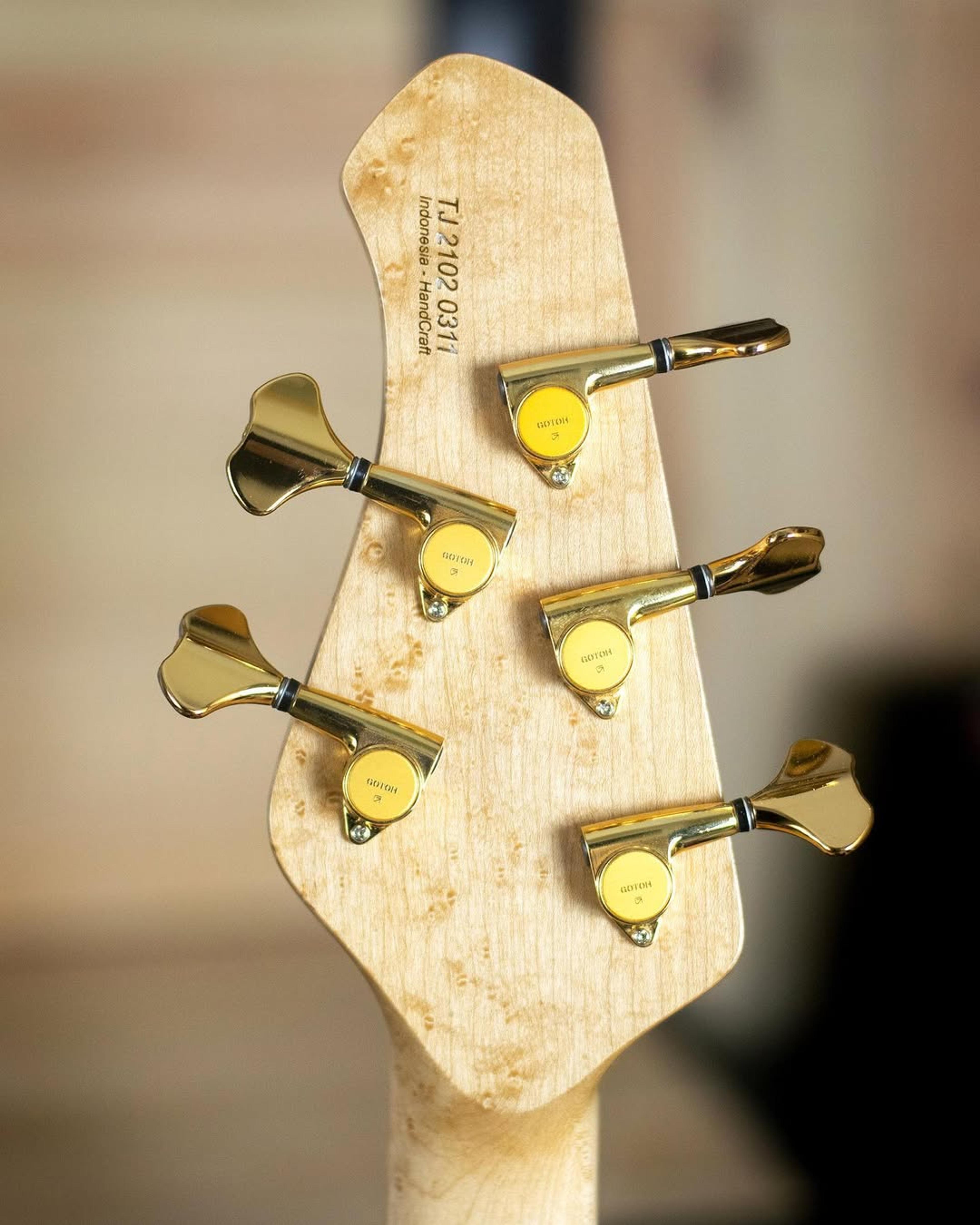 Back Headstock view of the ODIENG Viper 5 string bass