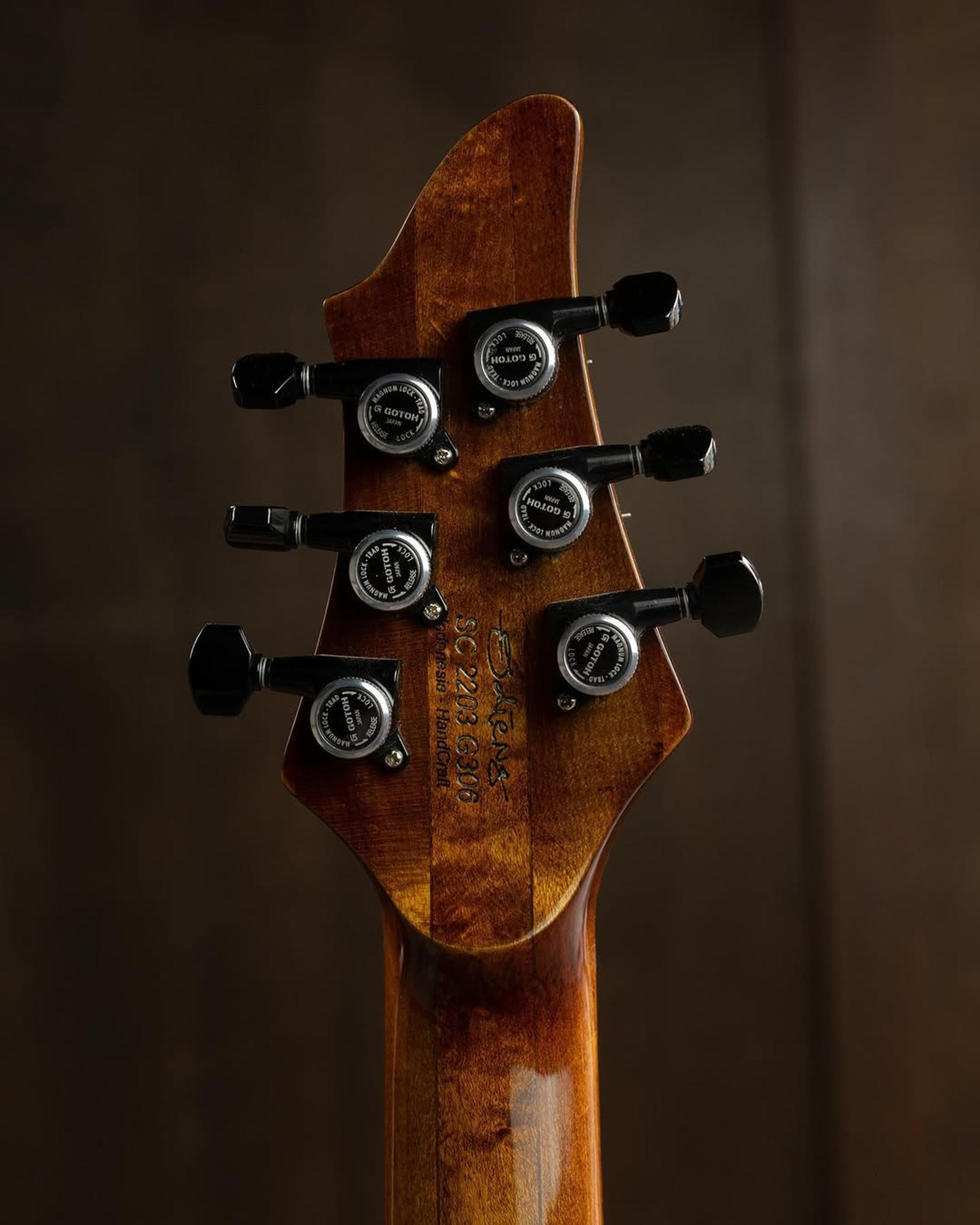 Back Headstock view of the ODIENG Anthea 6 string Guitar