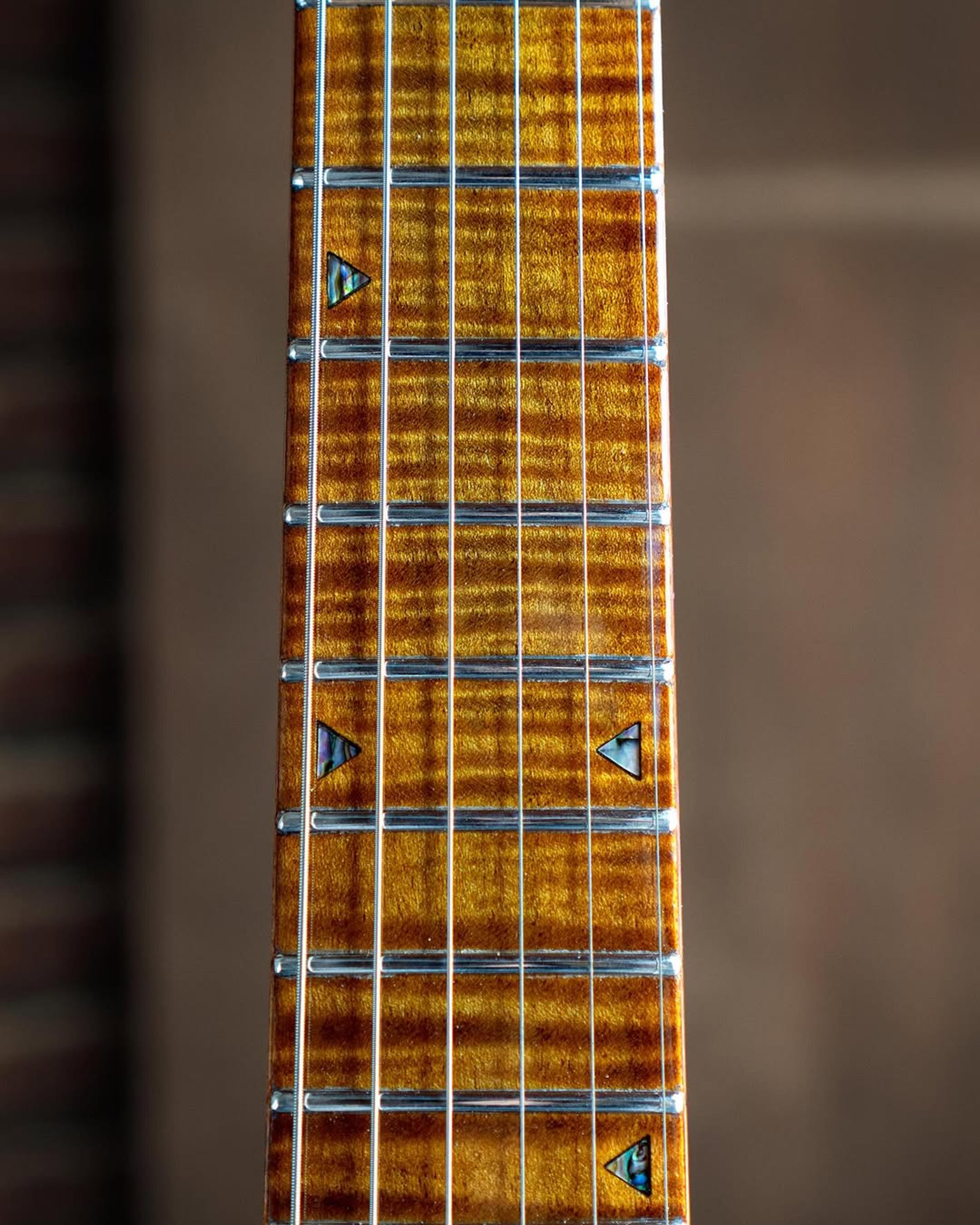 Front detail fretboard view of the ODIENG Parama Guitar 6 string Guitar