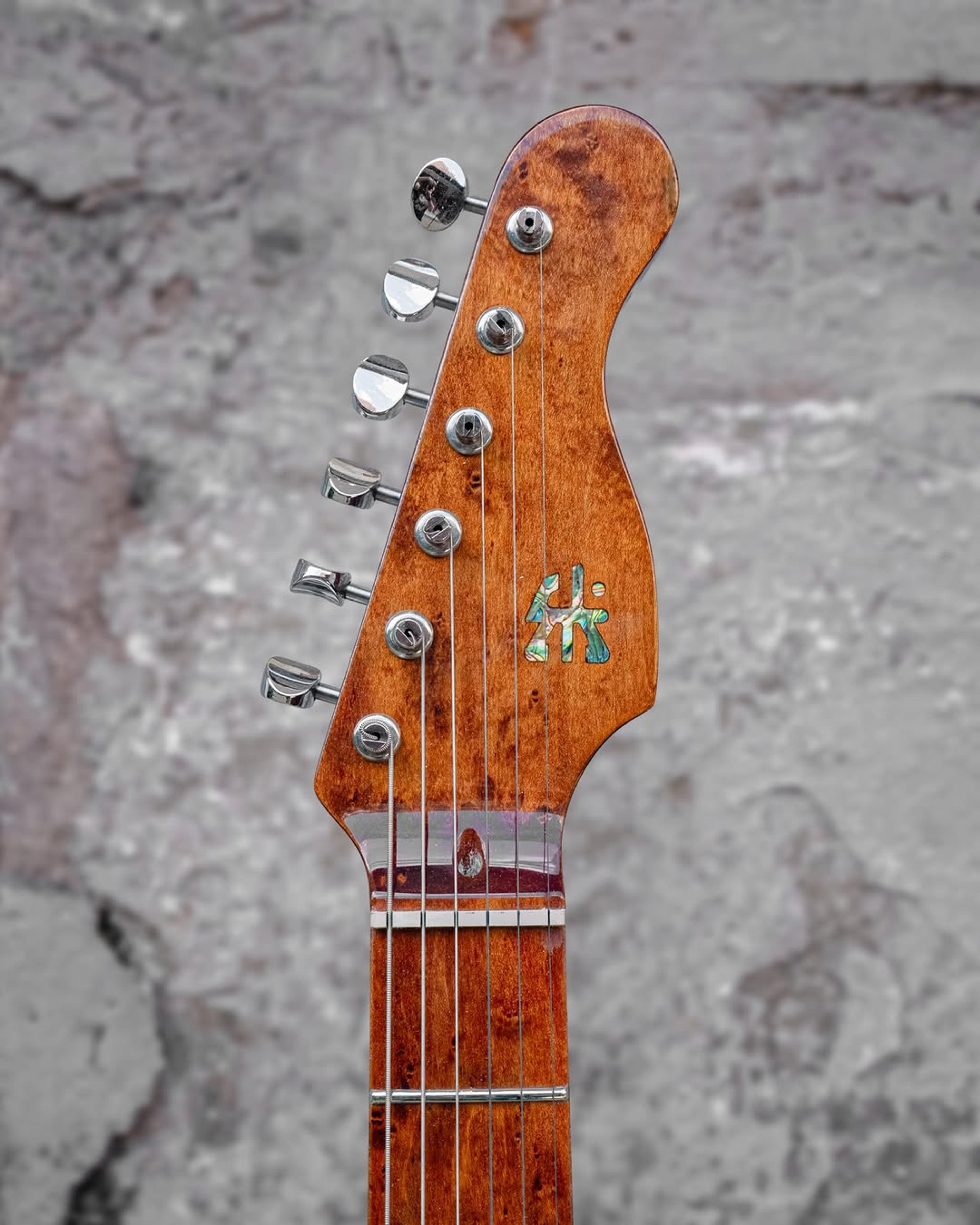 Front Headstock view of the EF Uizart-2C 6 string Guitar