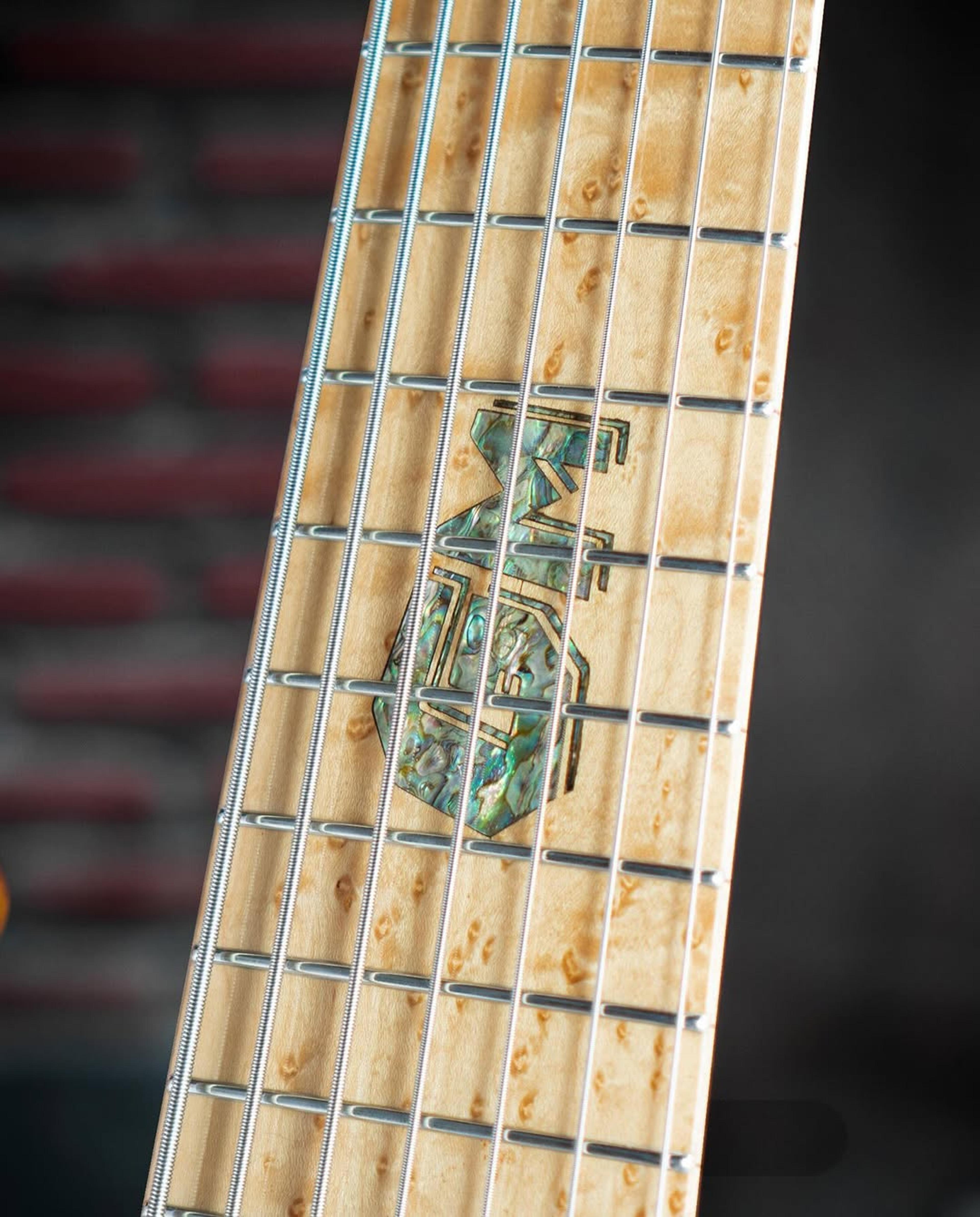 Front detail fretboard view of the ODIENG RS Series 7 string bass