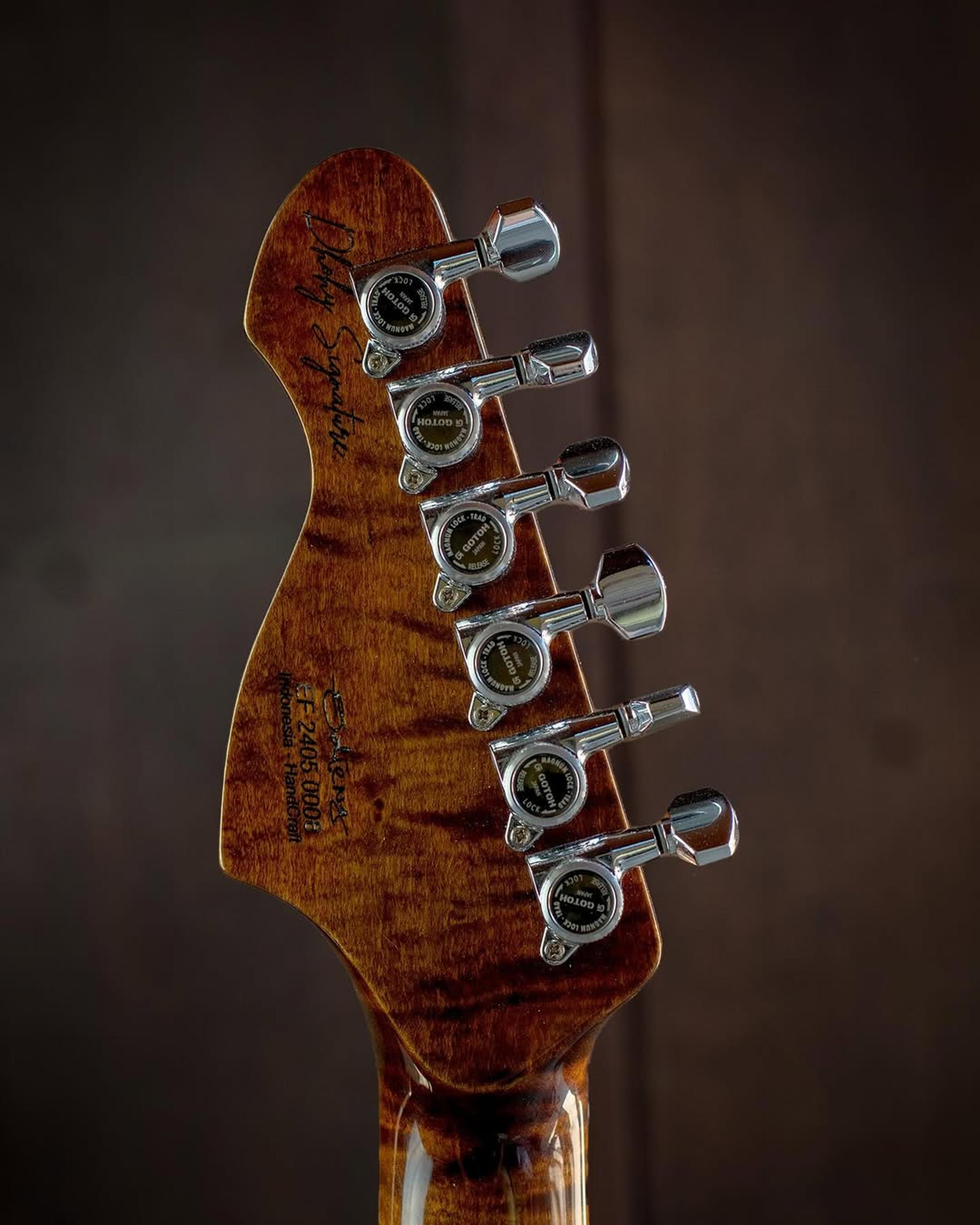 Back Headstock view of the ODIENG EF Series 3 6 string Guitar