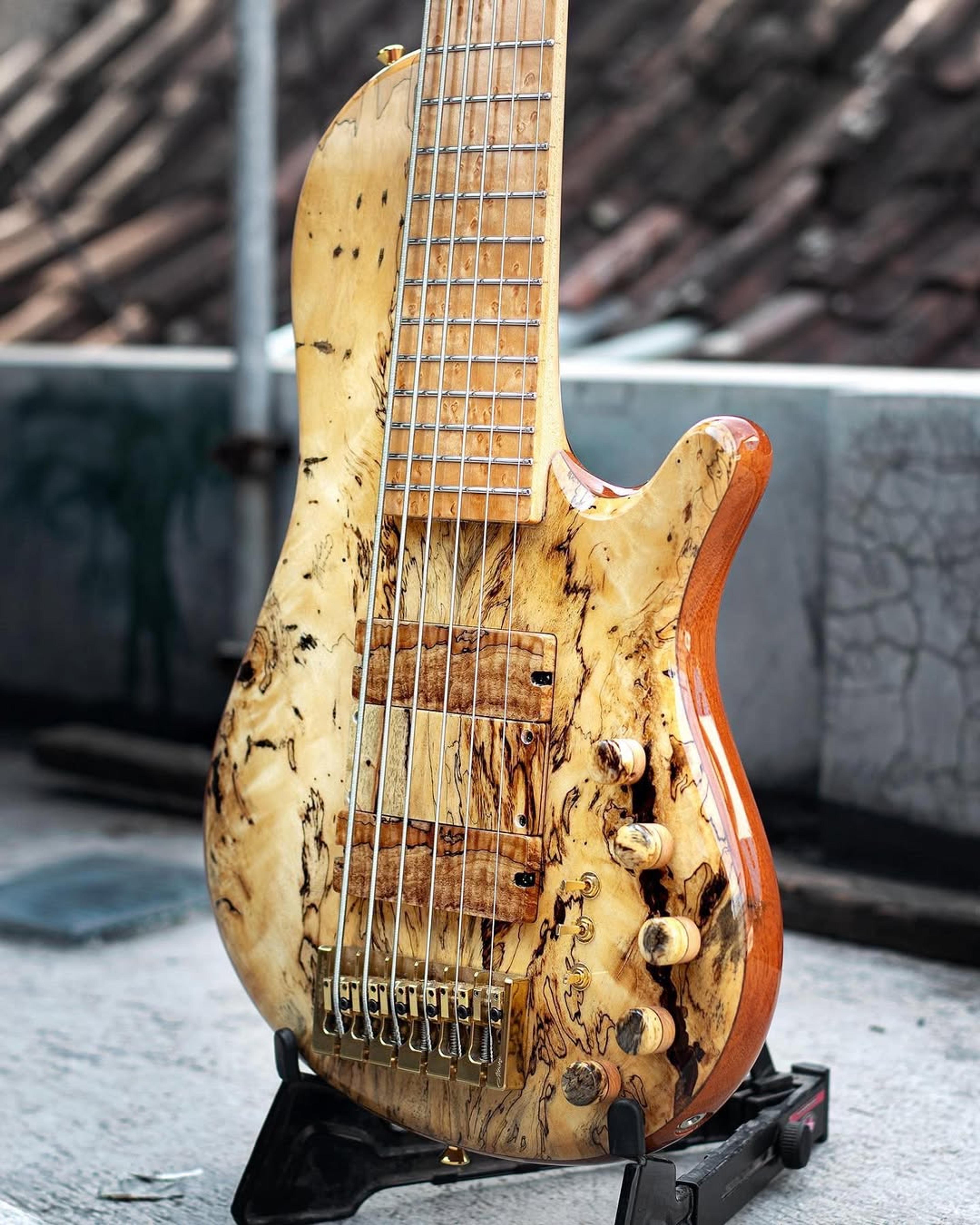 Side Body view of the ODIENG Nebula 6 string bass
