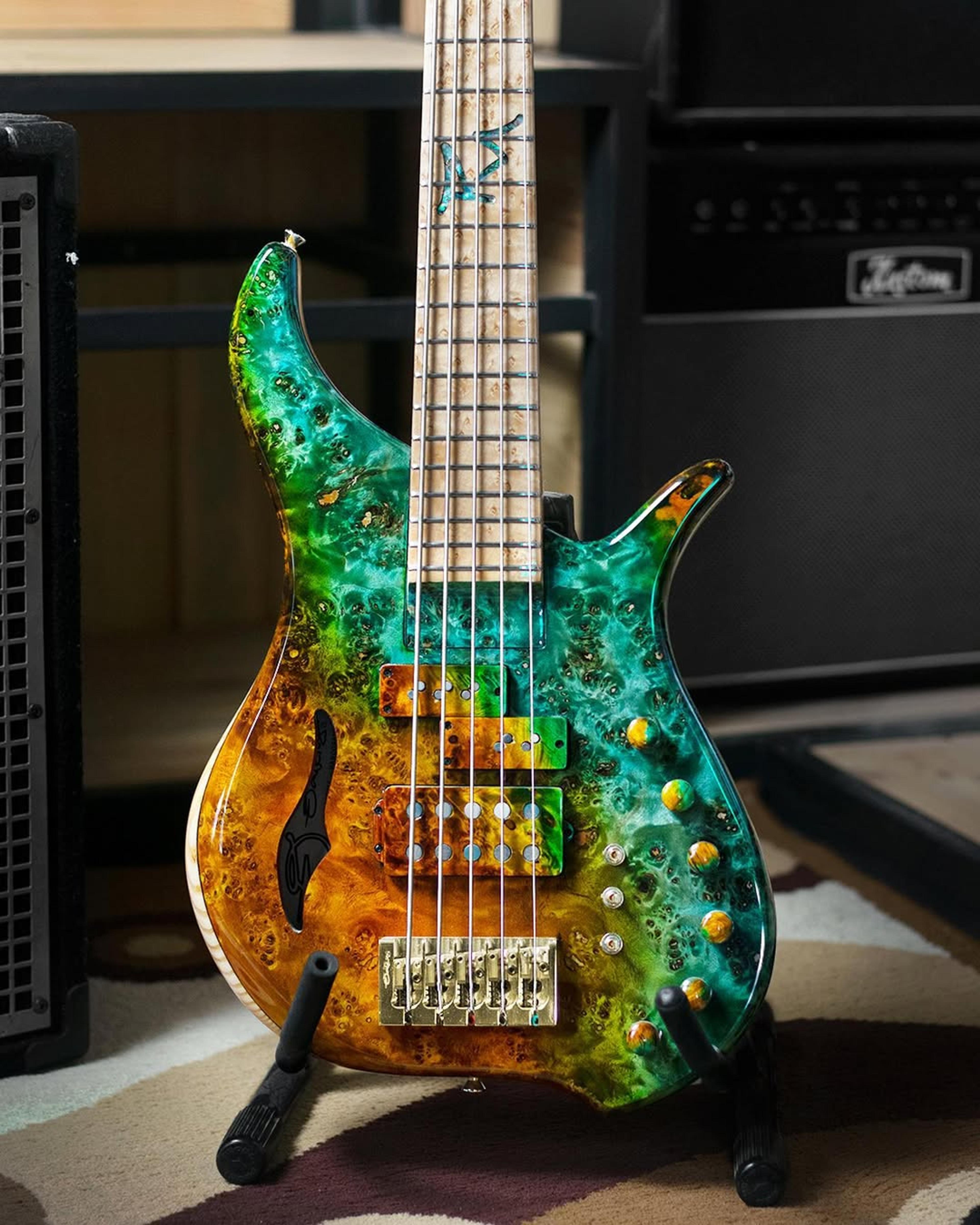 Front body view of the ODIENG Viper 5 string bass