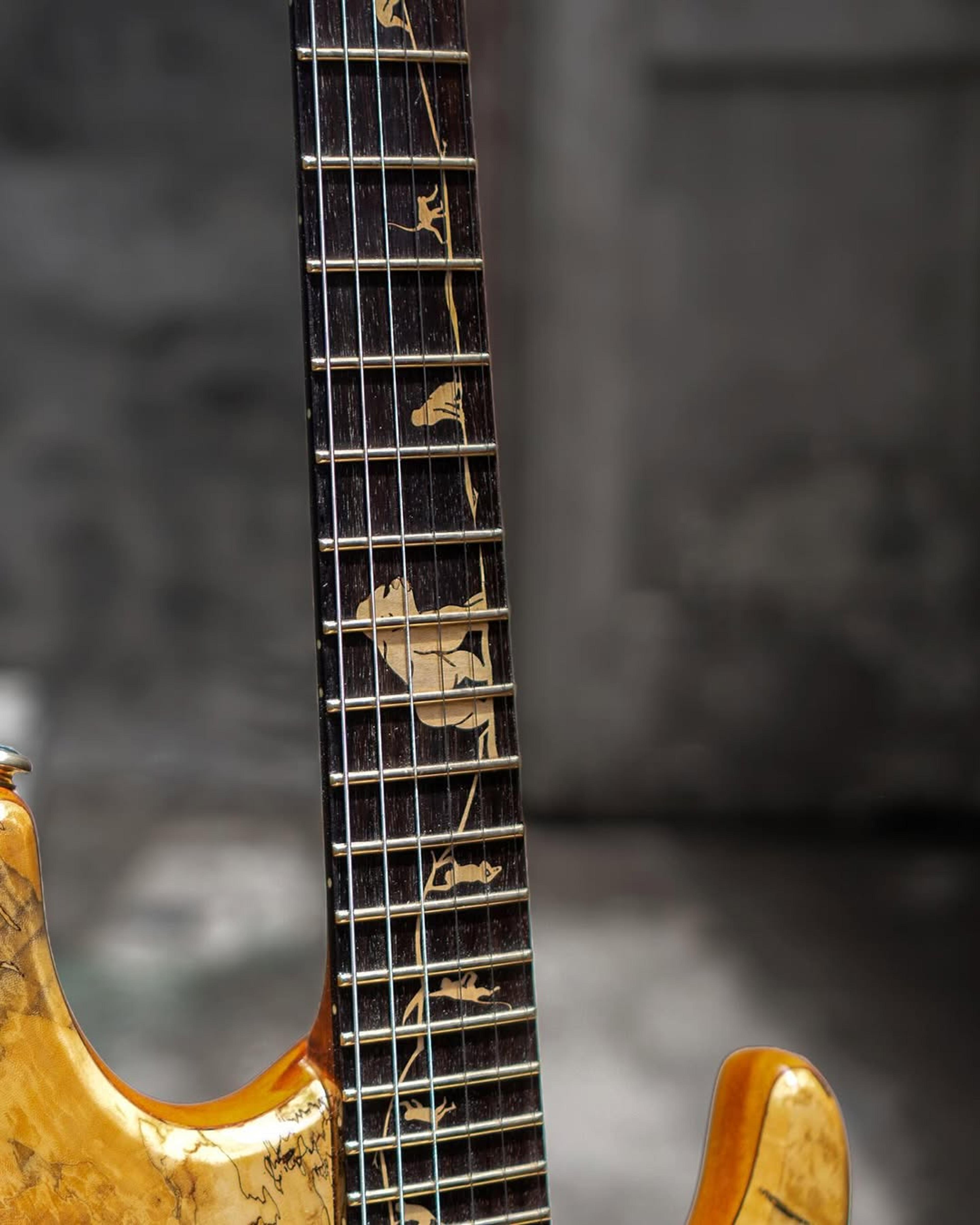 Front detail fretboard view of the ODIENG NB Series 6 string Guitar