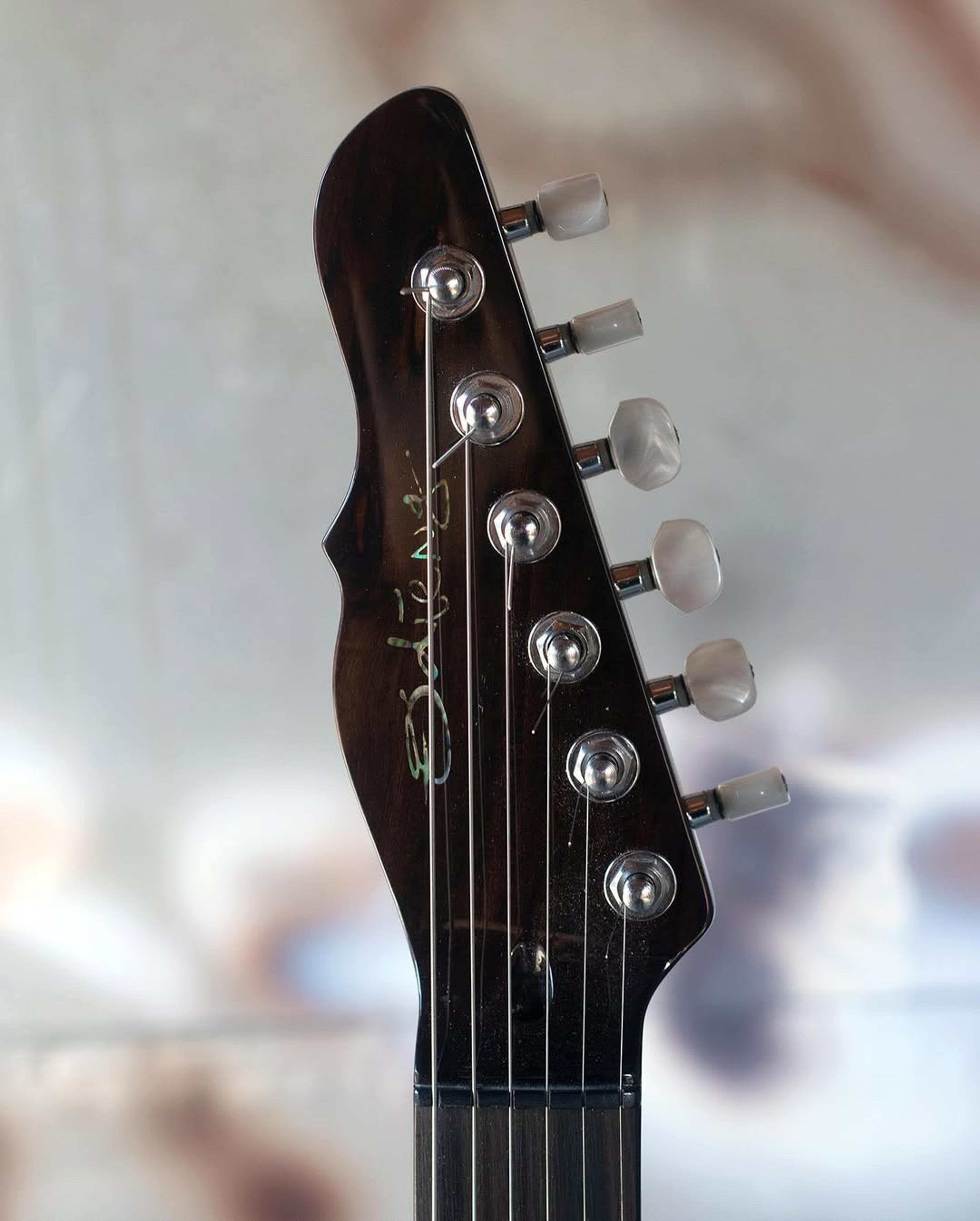 Front Headstock view of the ODIENG Neptune 6 string Guitar