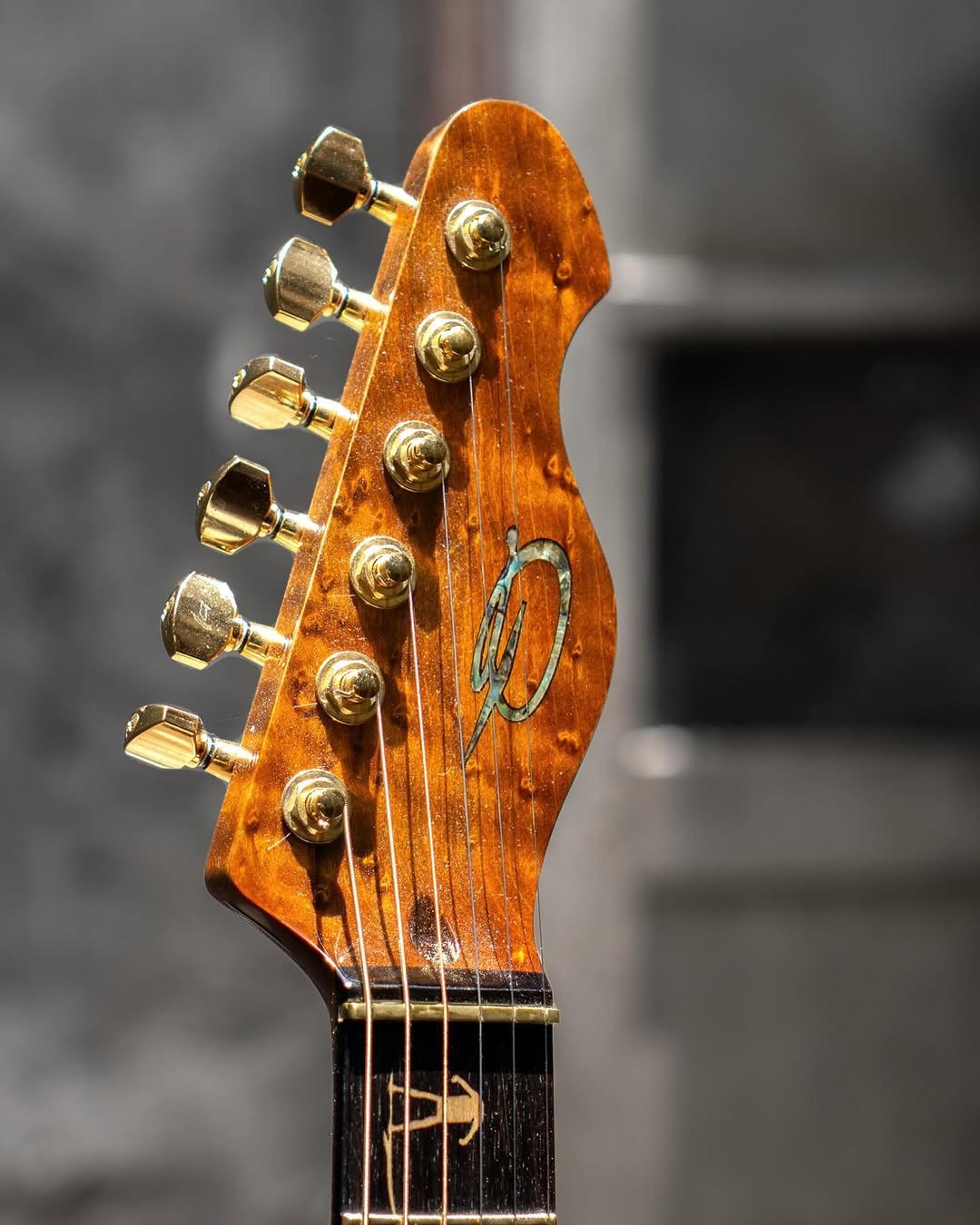 Front Headstock view of the ODIENG NB Series 6 string Guitar