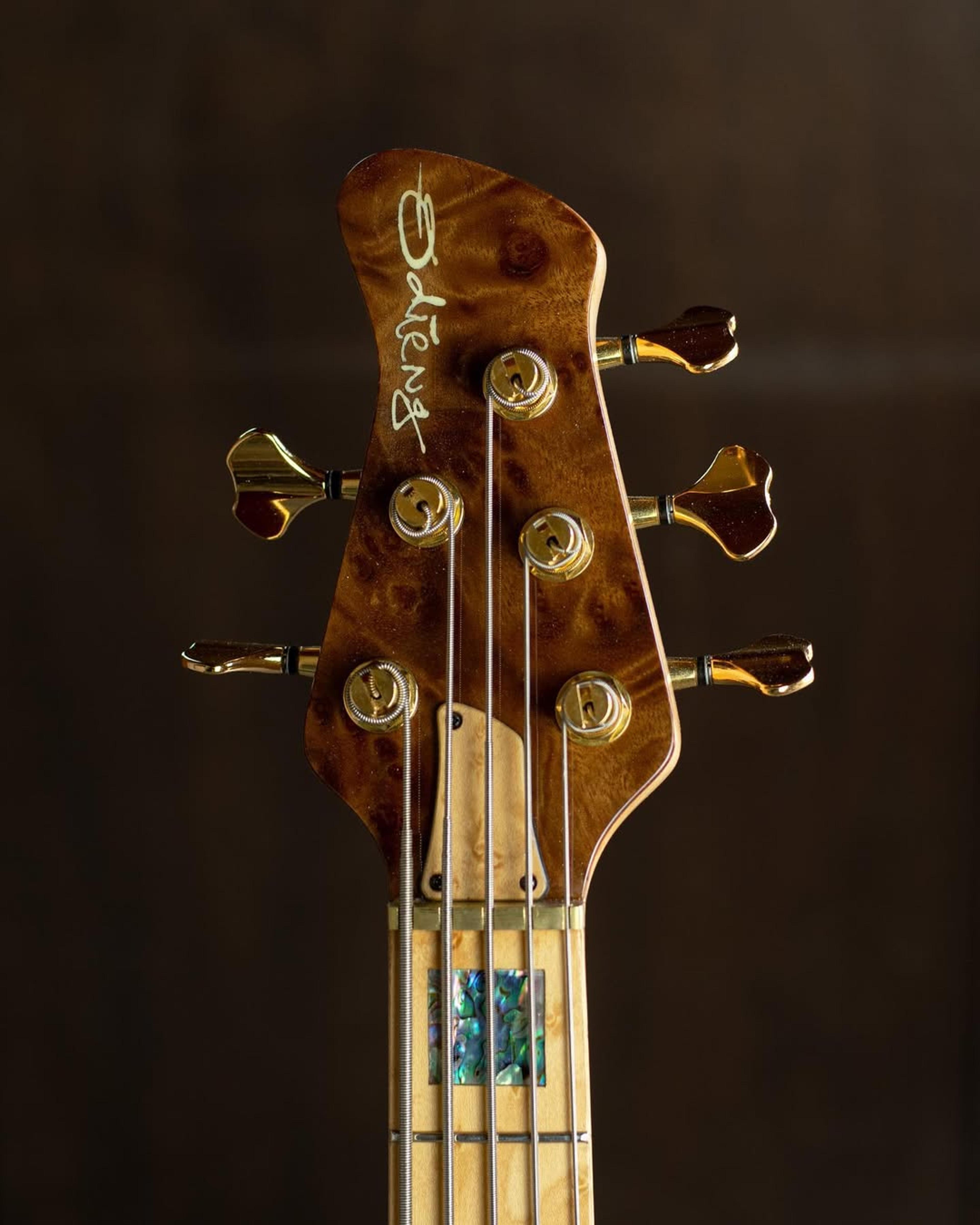 Front Headstock view of the ODIENG RS Series 5 string bass