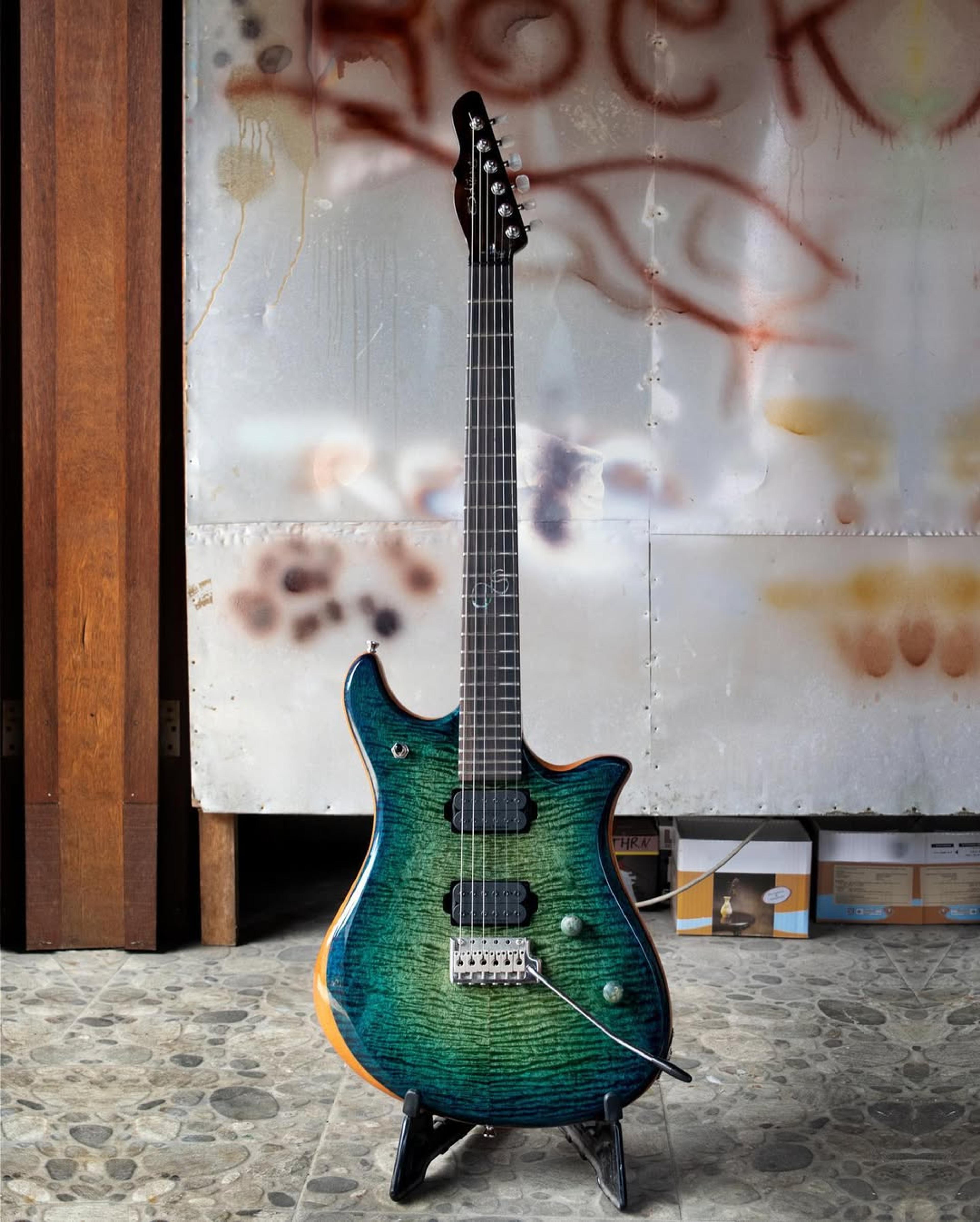 Full front view of the ODIENG Neptune 6 string Guitar