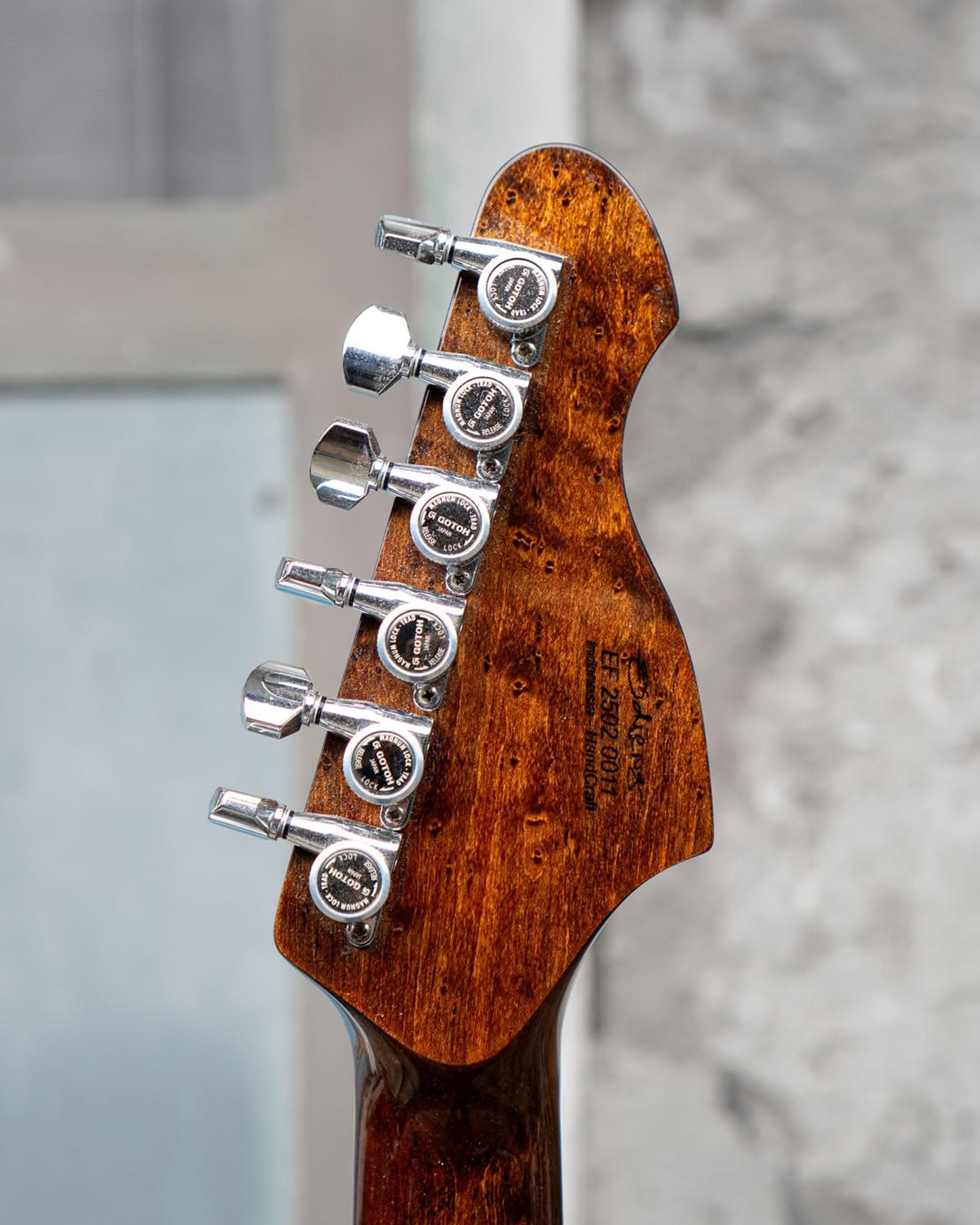 Back Headstock view of the EF UIZART 6 string guitar