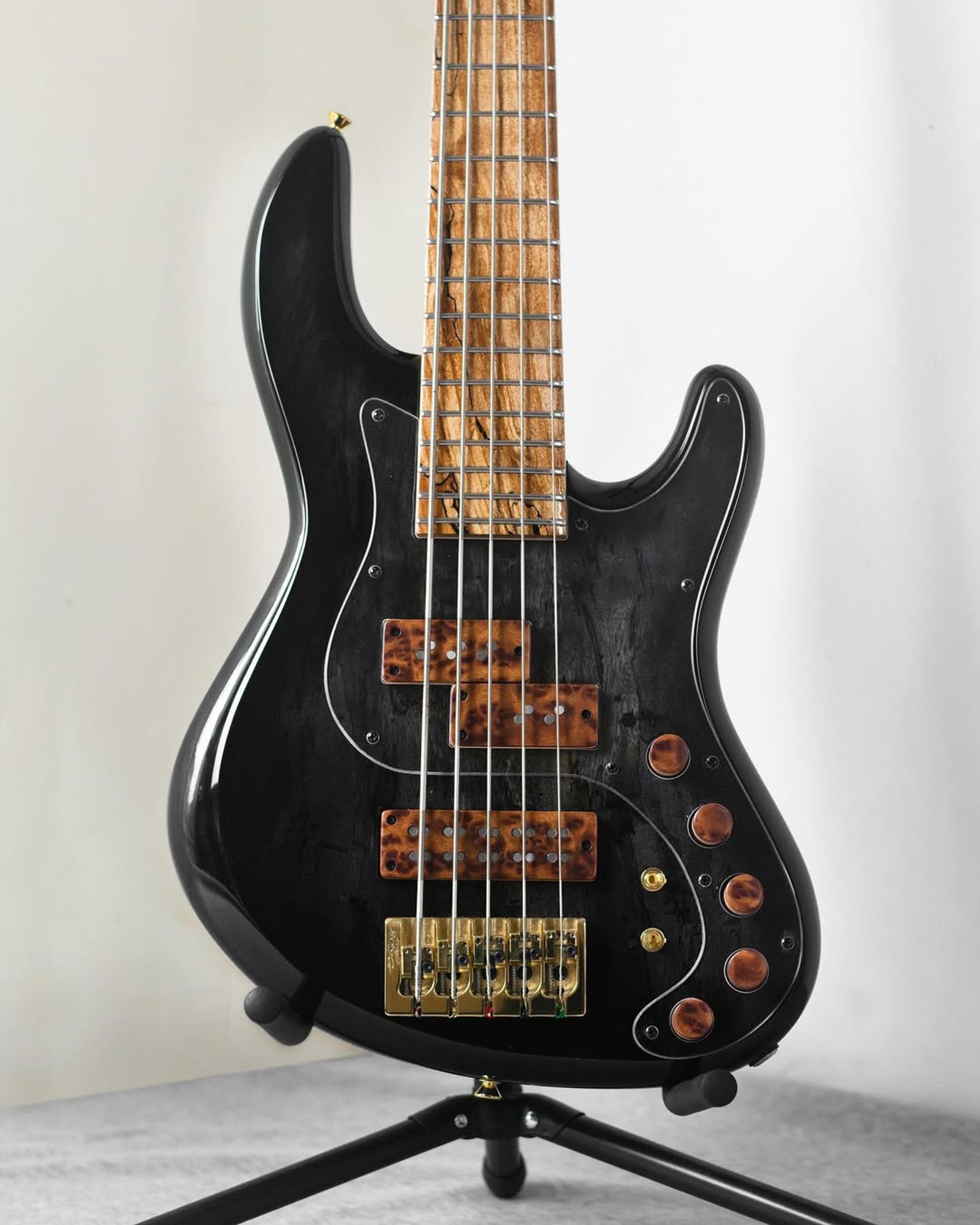 Front body view of the ODIENG KJ 5 string bass