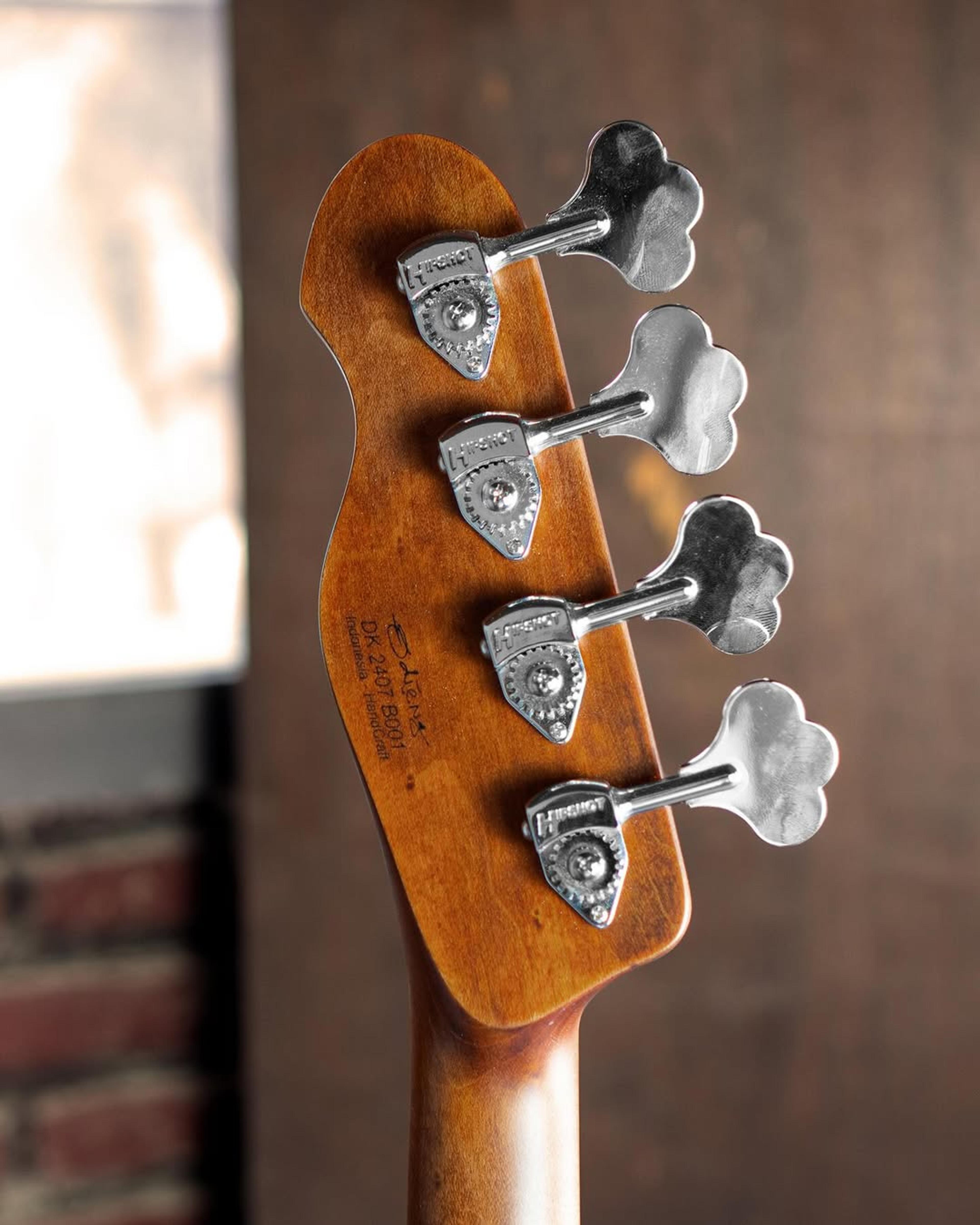 Back Headstock view of the EF TL-M 4 string bass