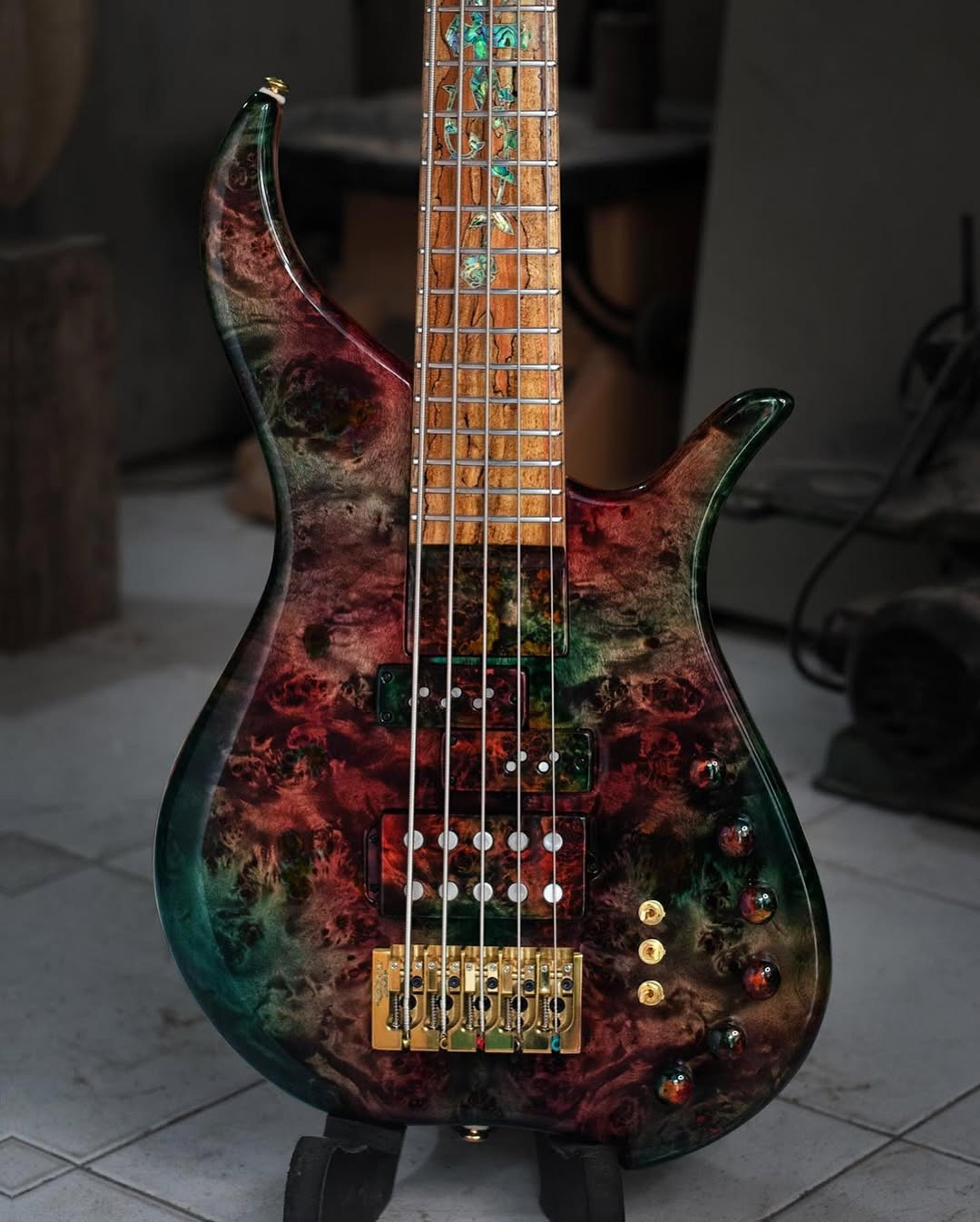 Front body view of the ODIENG Viper 5 string bass