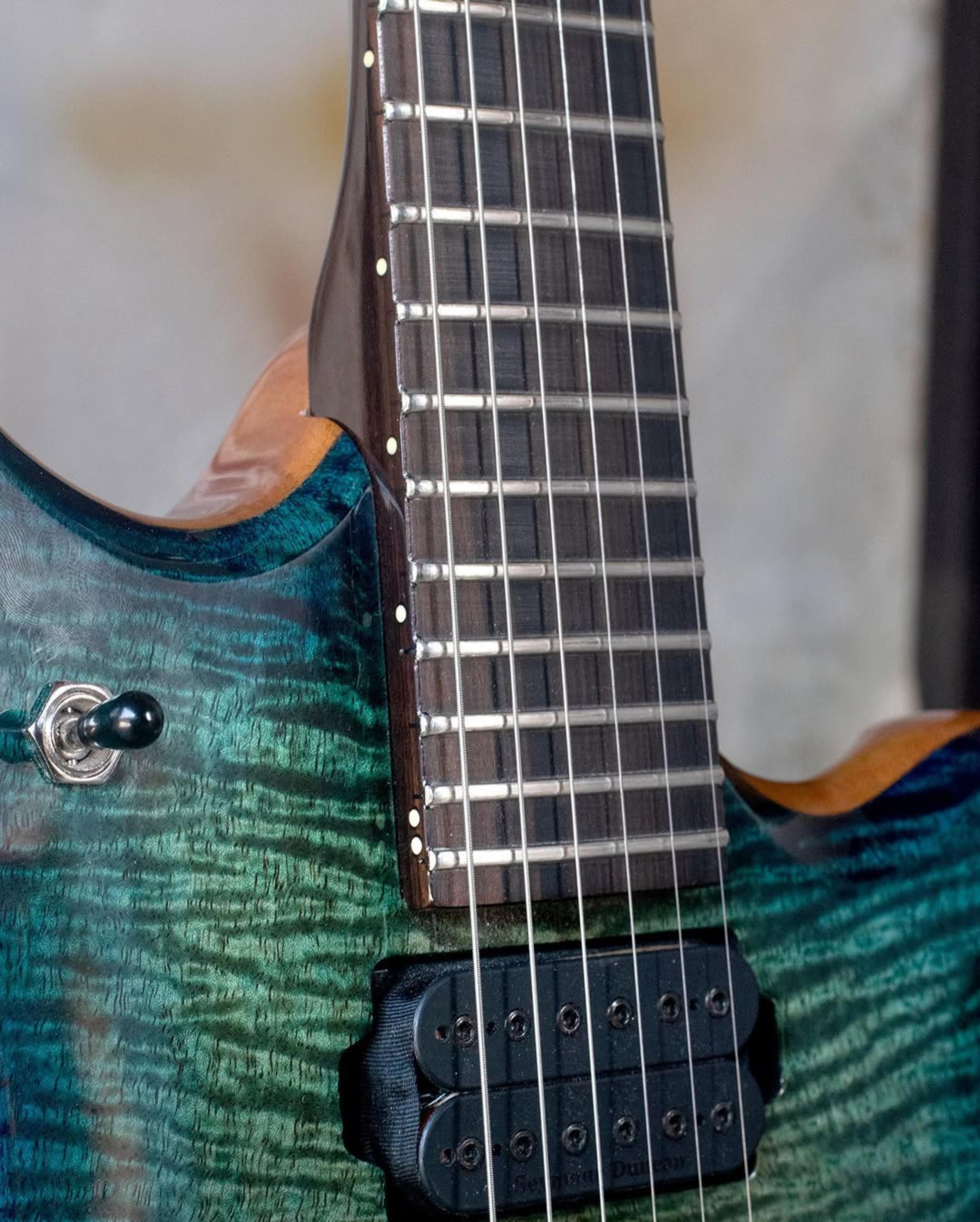 Front detail view of the ODIENG Neptune 6 string Guitar