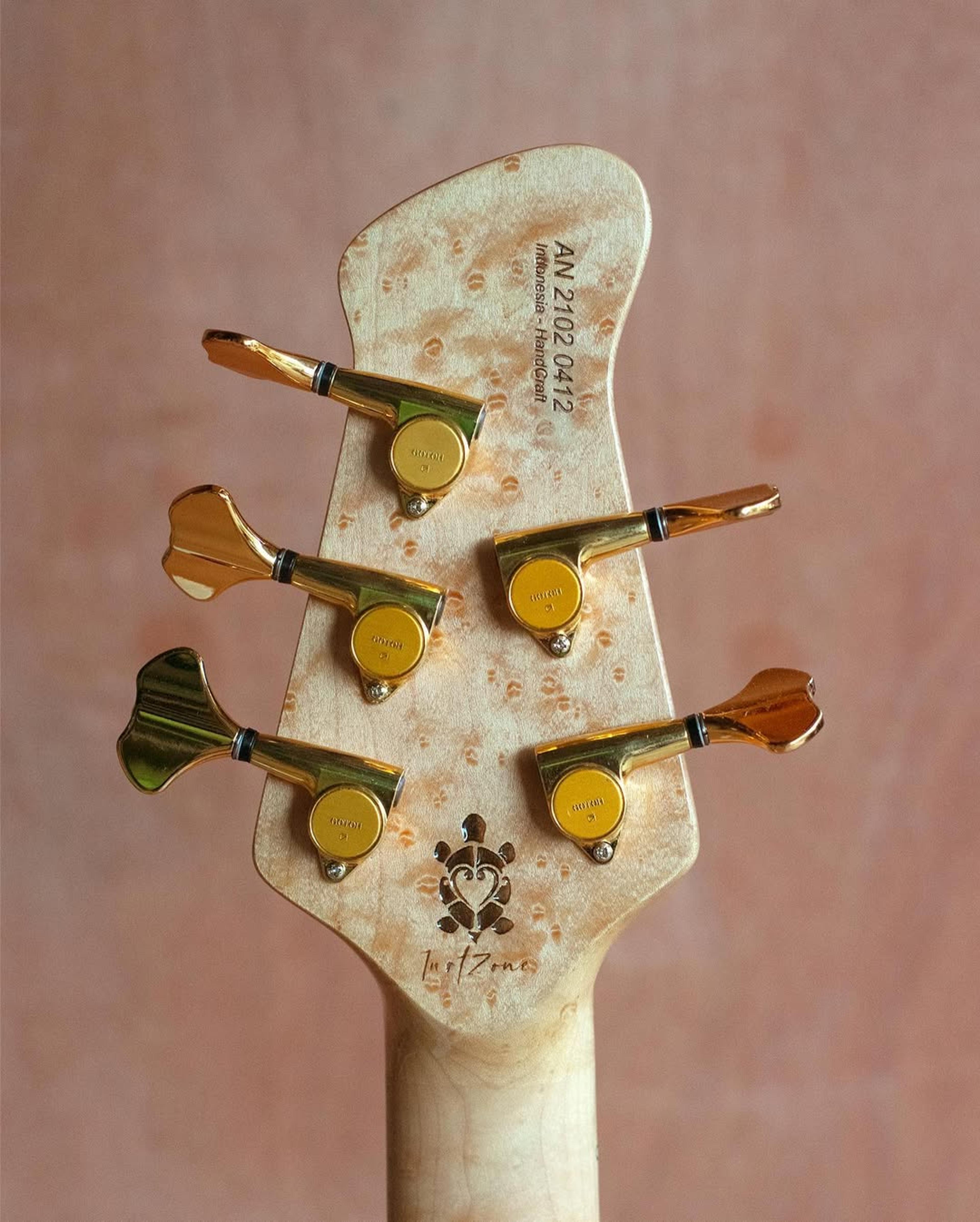 Back Headstock view of the ODIENG INZ 5 string bass