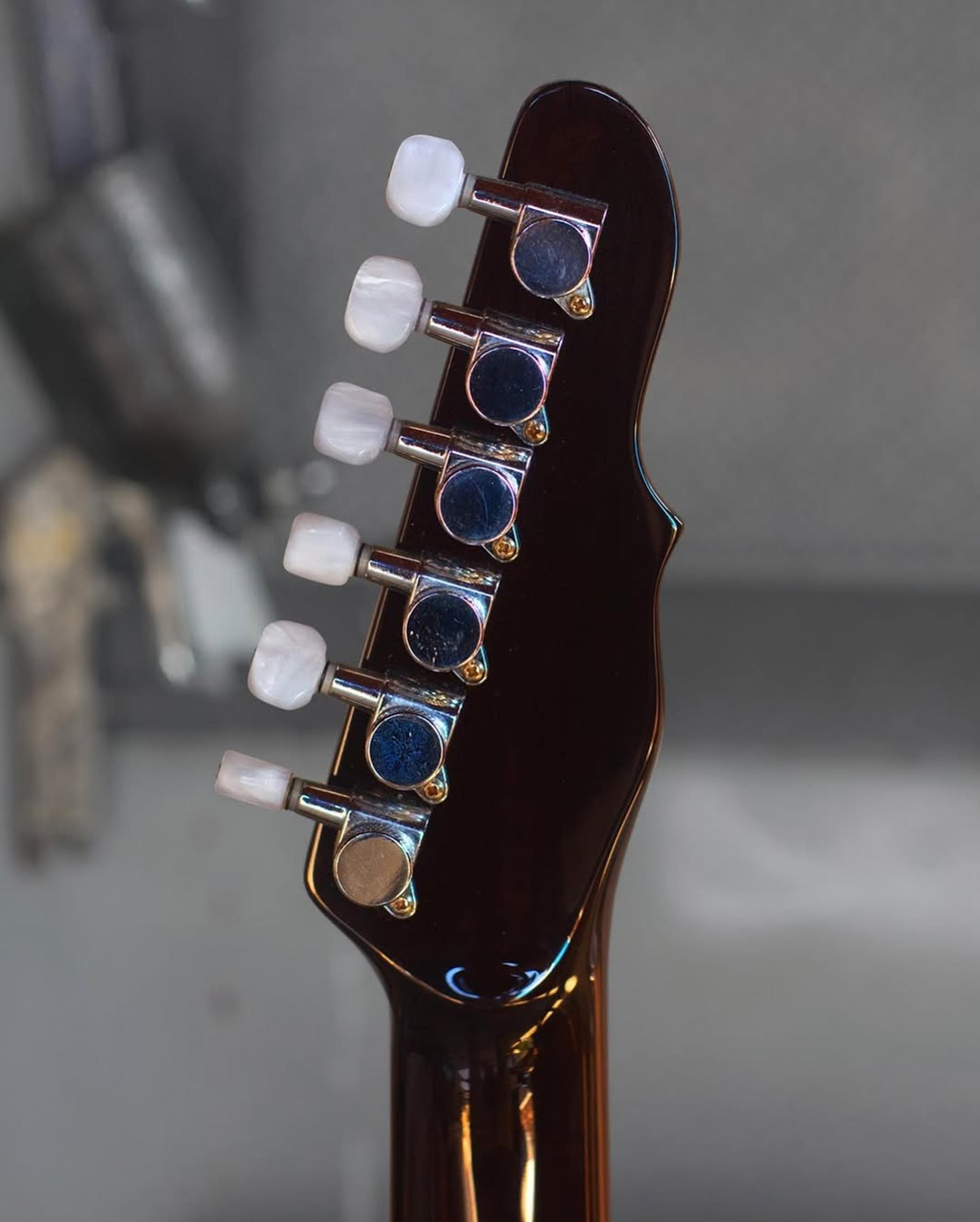 Back Headstock view of the ODIENG Series 5 6 string Guitar
