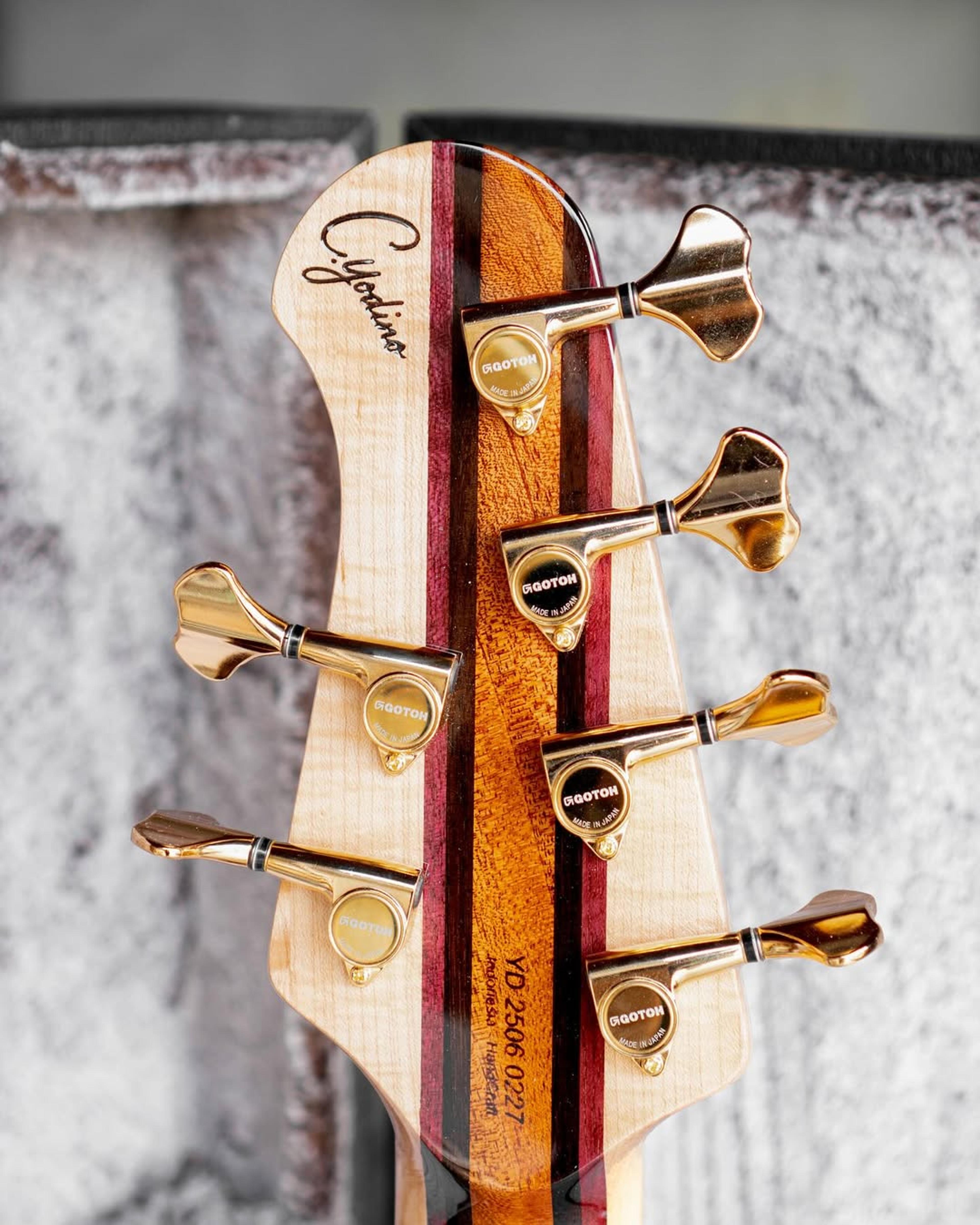 Back Headstock view of the ODIENG Nebula 6 string bass