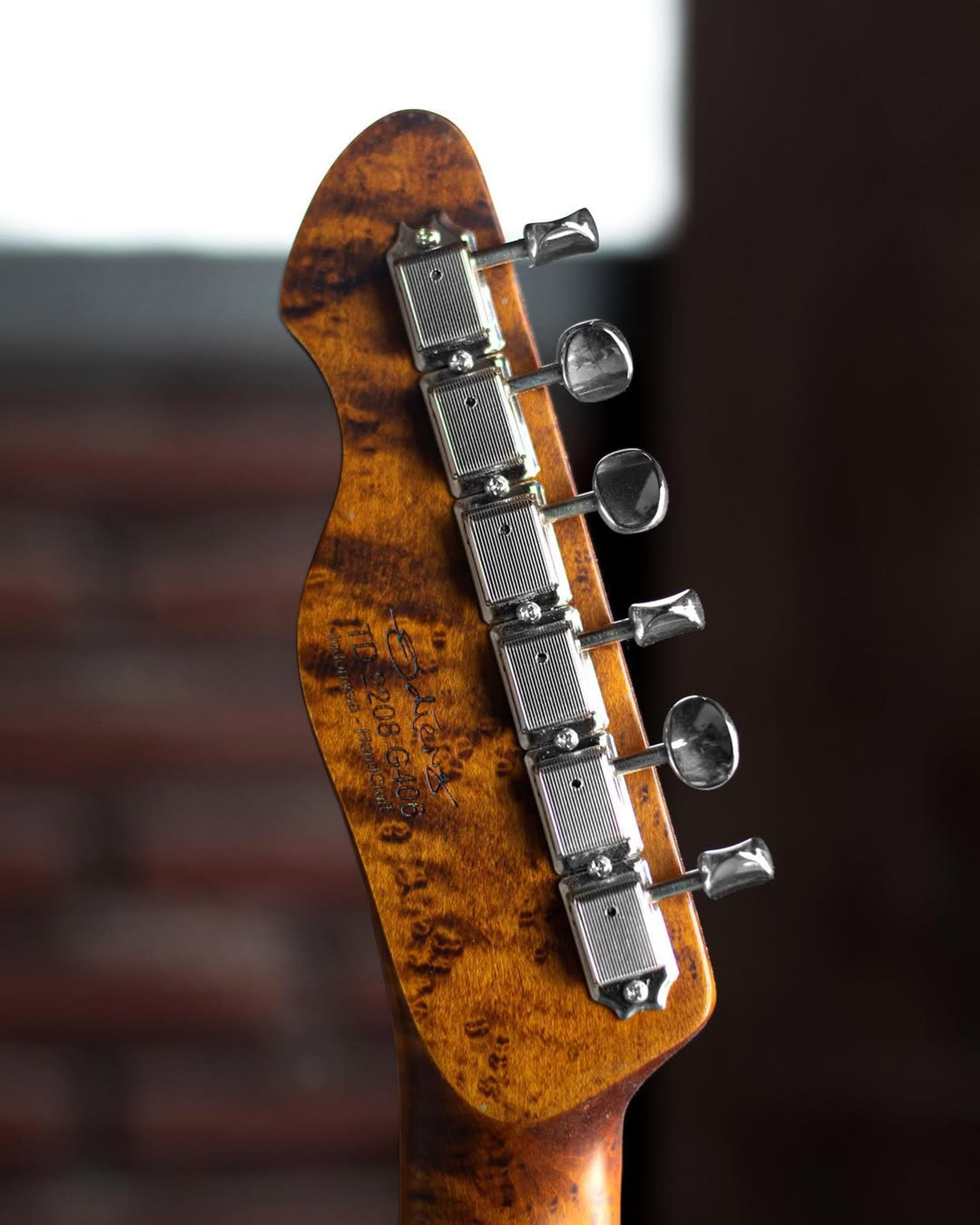 Back Headstock view of the ODIENG Parama 6 string Guitar