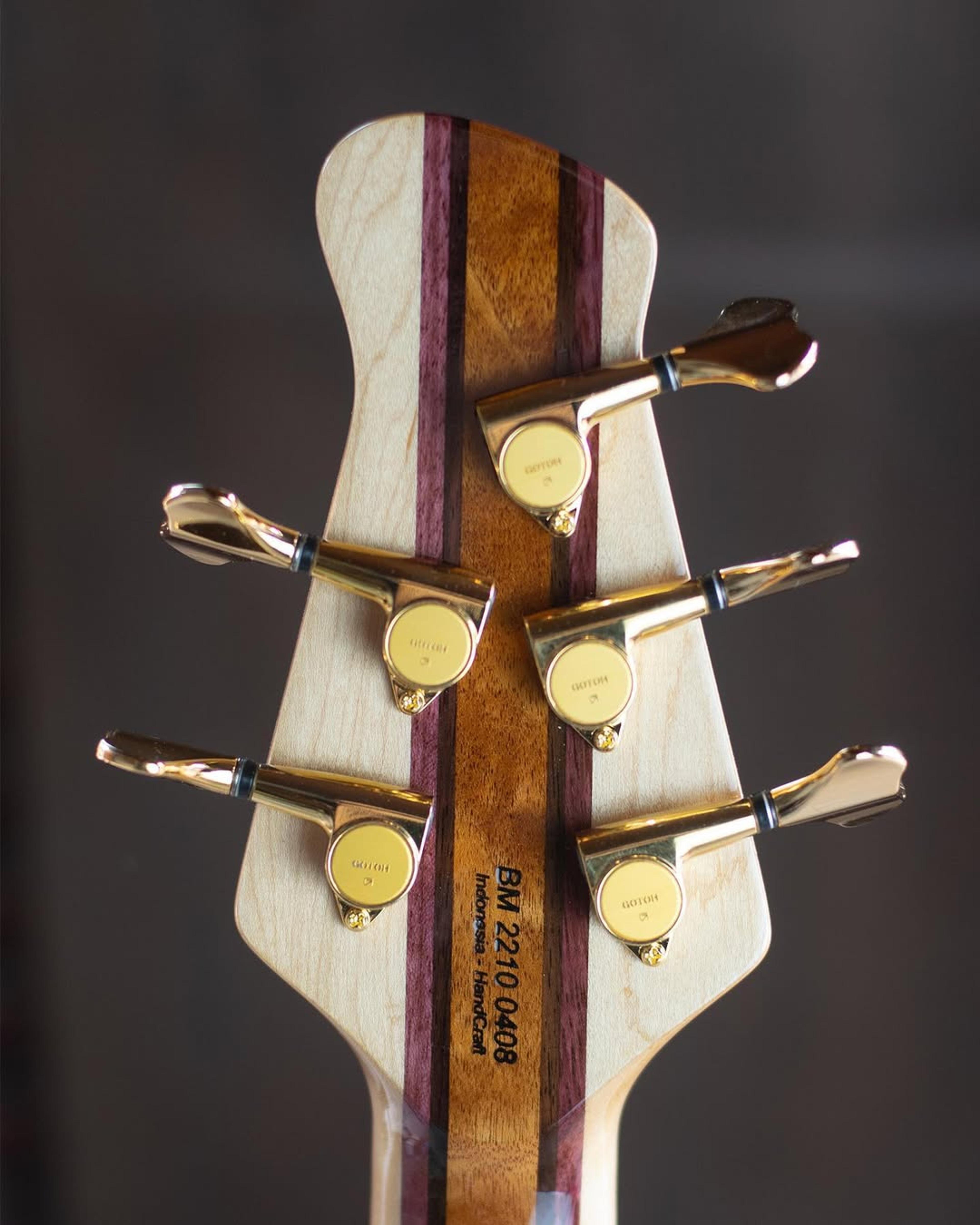 Back Headstock view of the ODIENG INZ 5 string bass