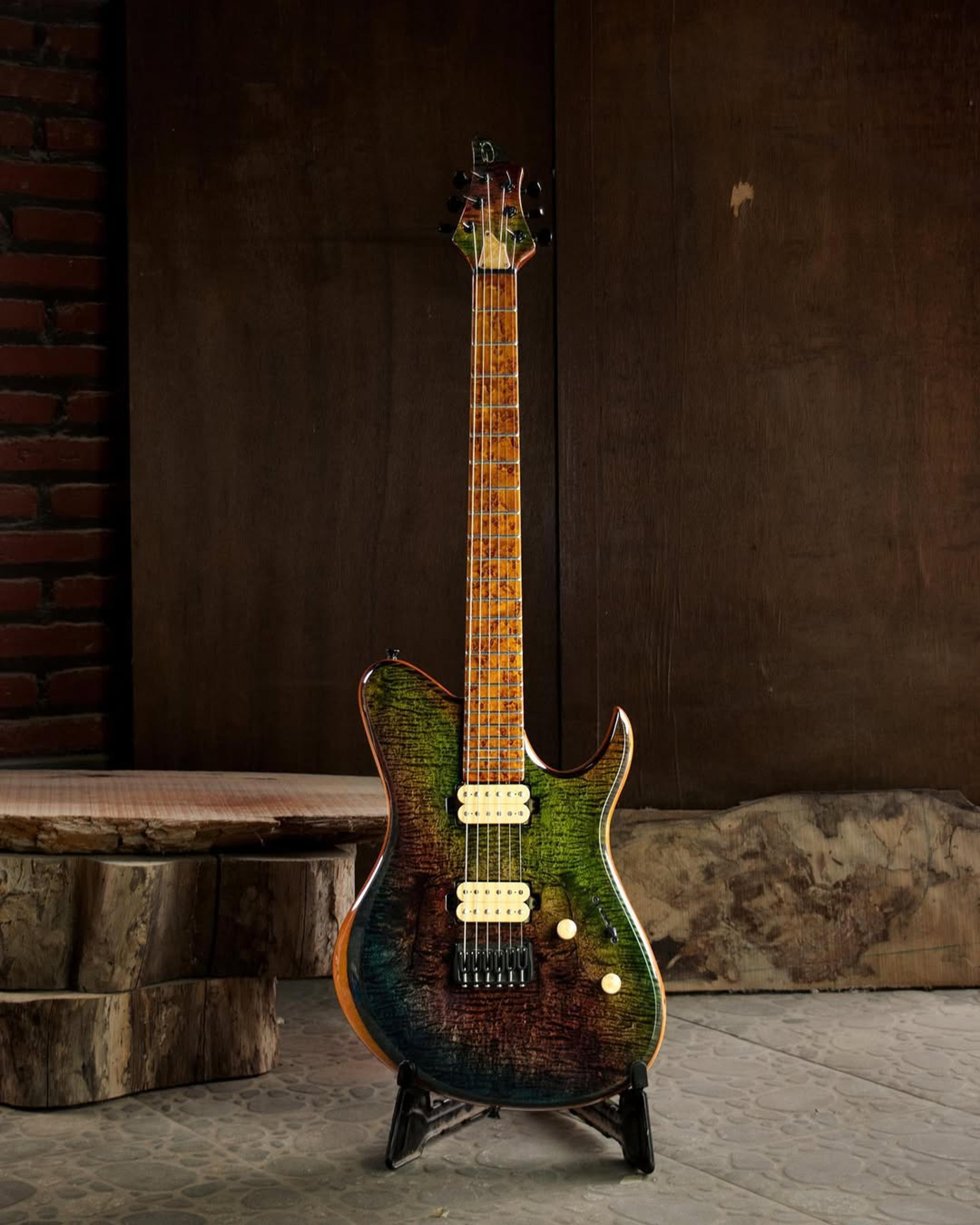 Full front view of the ODIENG Anthea 6 string Guitar